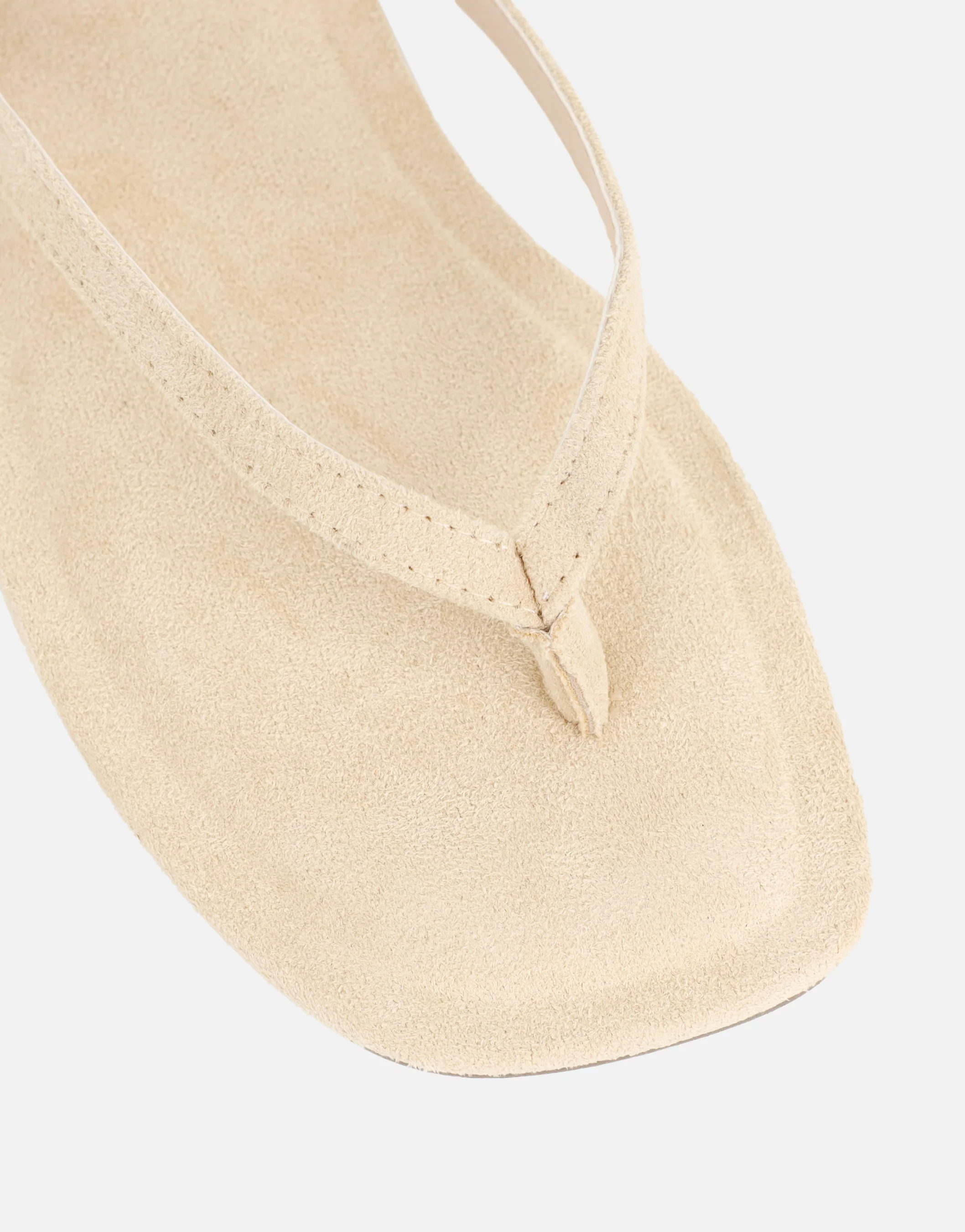 Kima Beige Suede Flat Sandals - Image 4