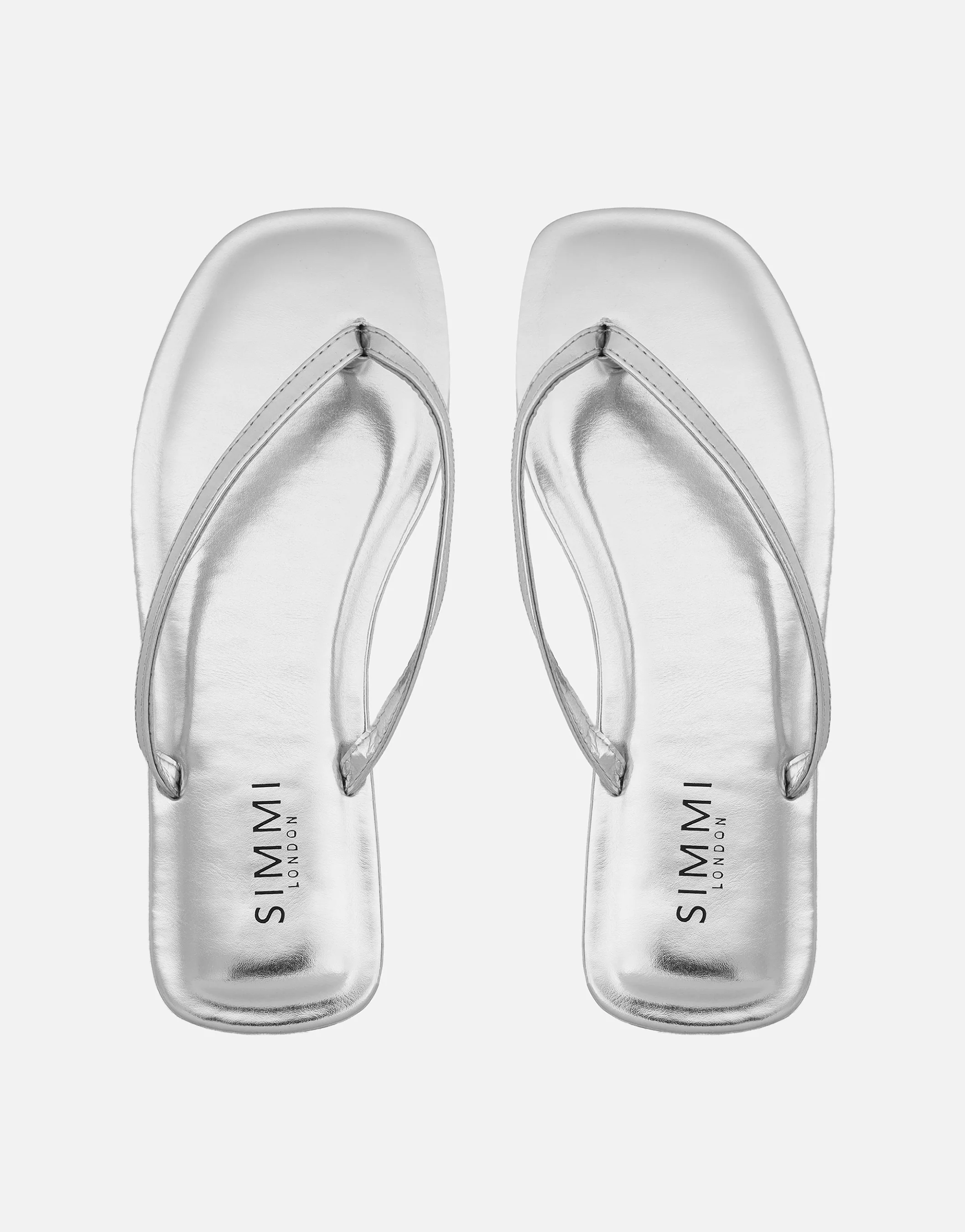 Kima Silver Metallic Flat Sandals - Image 3