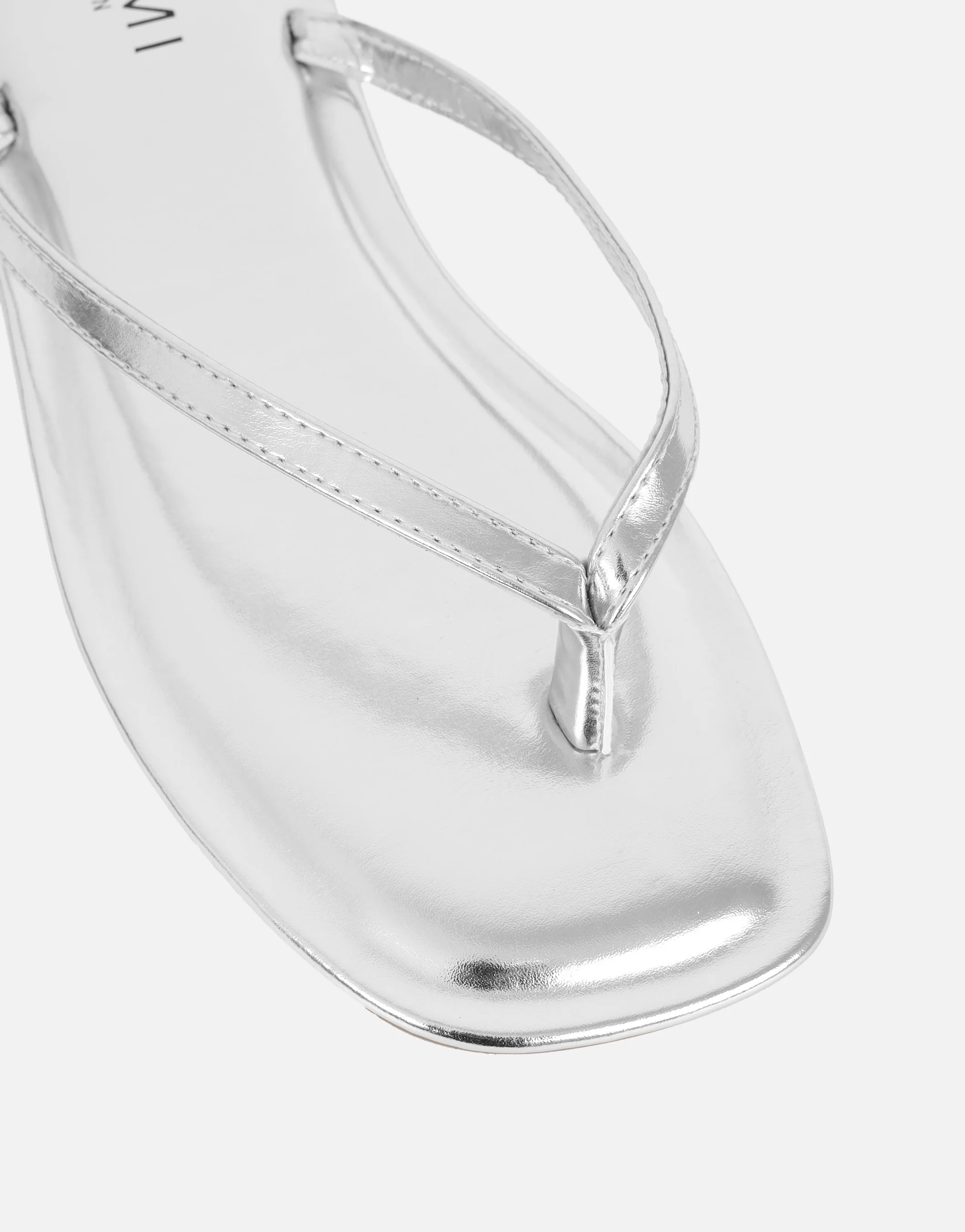 Kima Silver Metallic Flat Sandals - Image 4