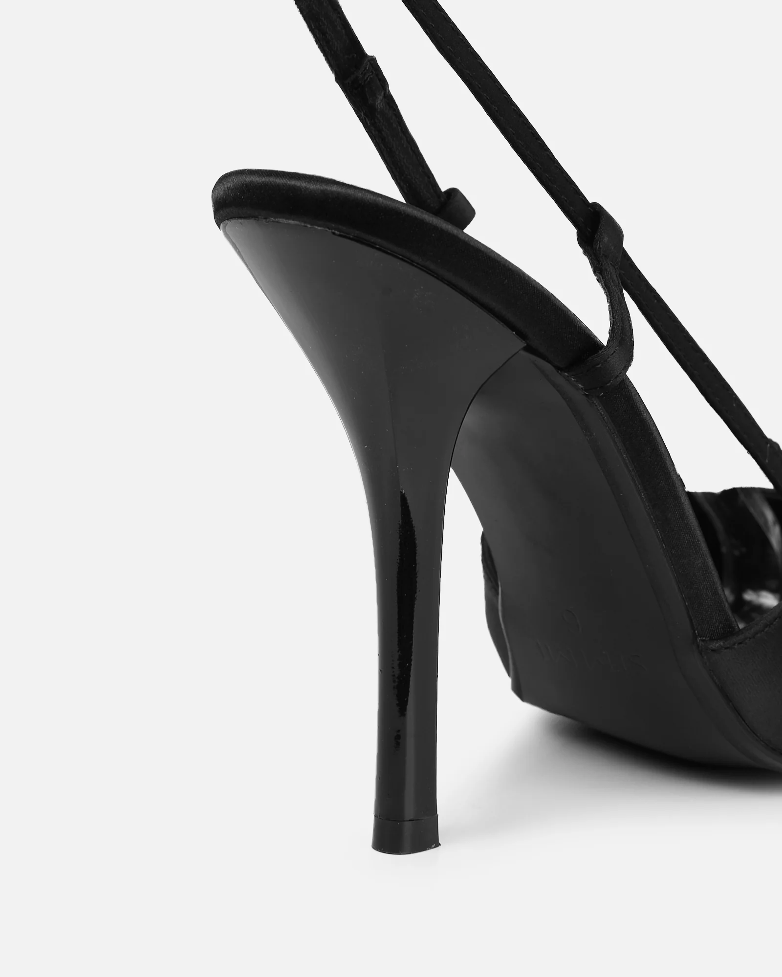 Klara black satin bow detail court shoes - Image 3