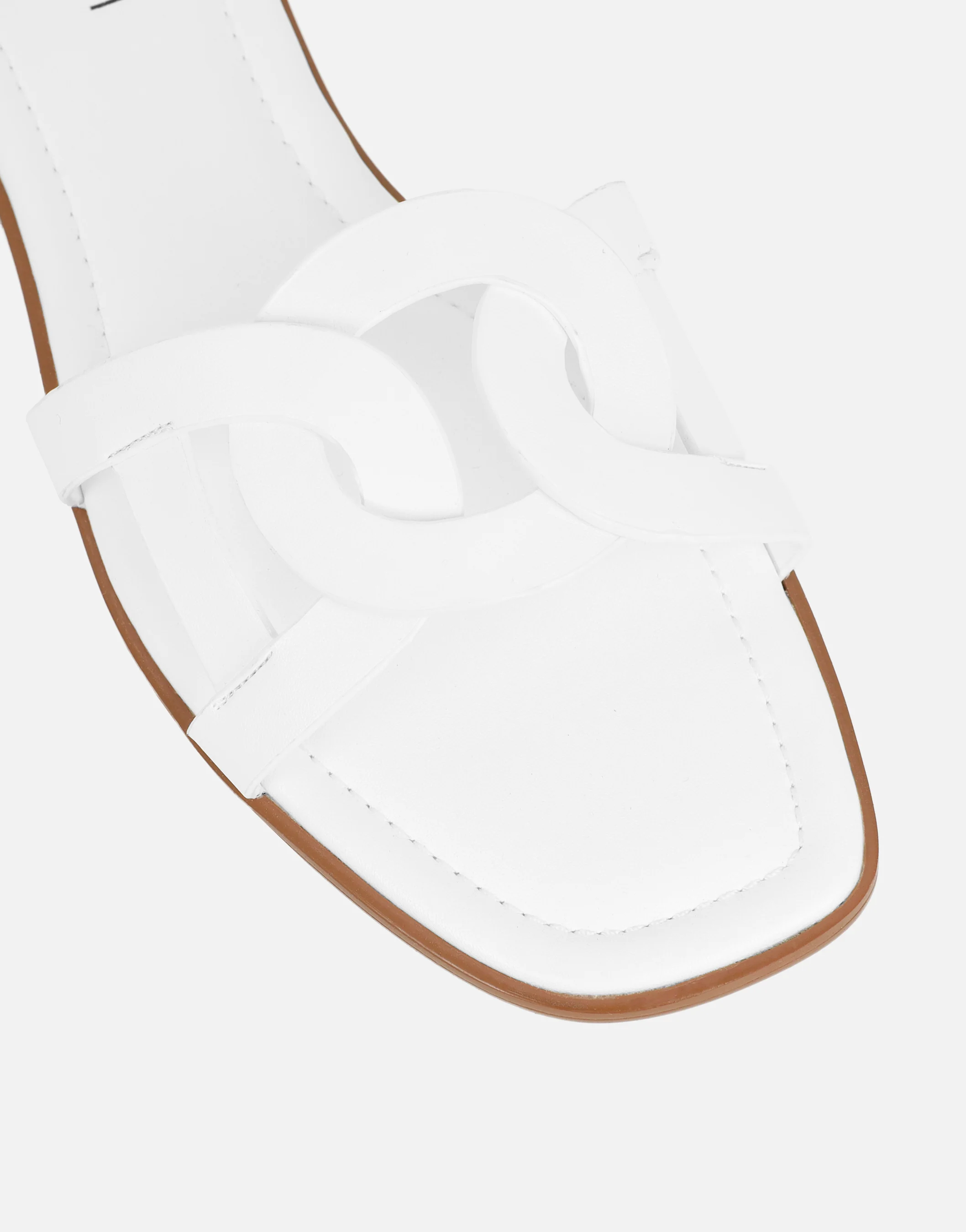 Laurel White Flat Sandals - Image 4