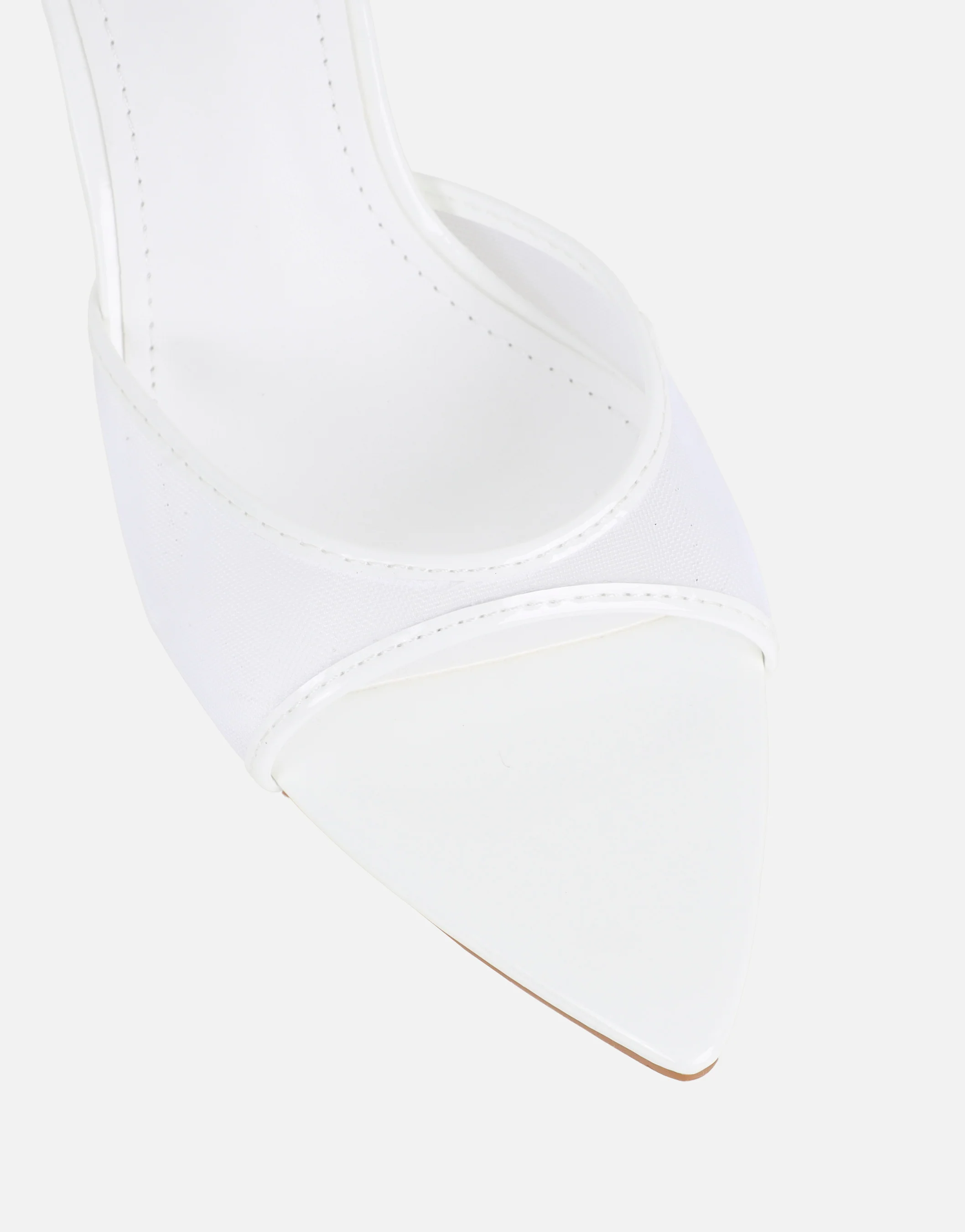 Lauri White Mesh Peep Toe Heeled Sandals - Image 4