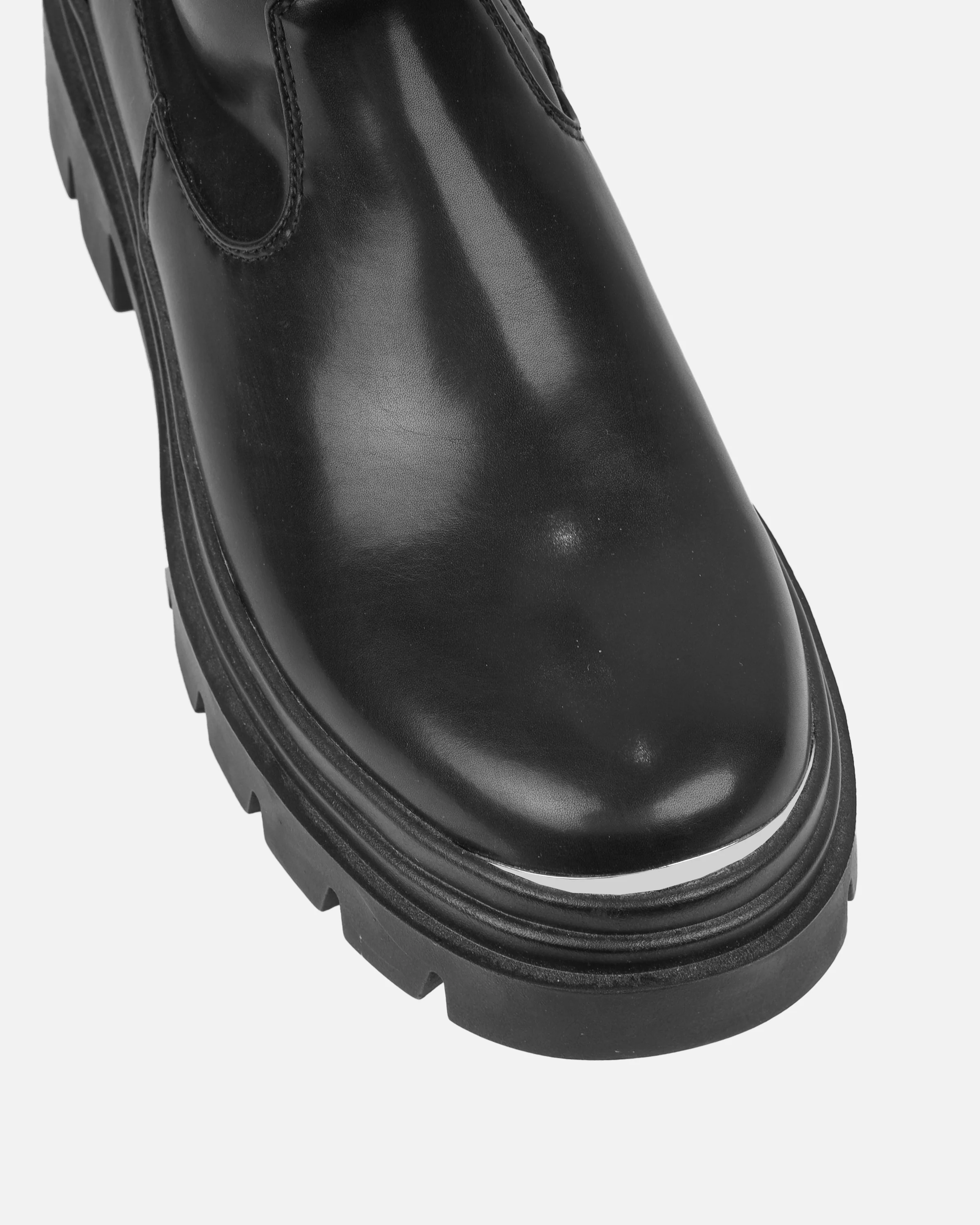 Lionel Black Chunky Boots With Toe Plate - Image 4