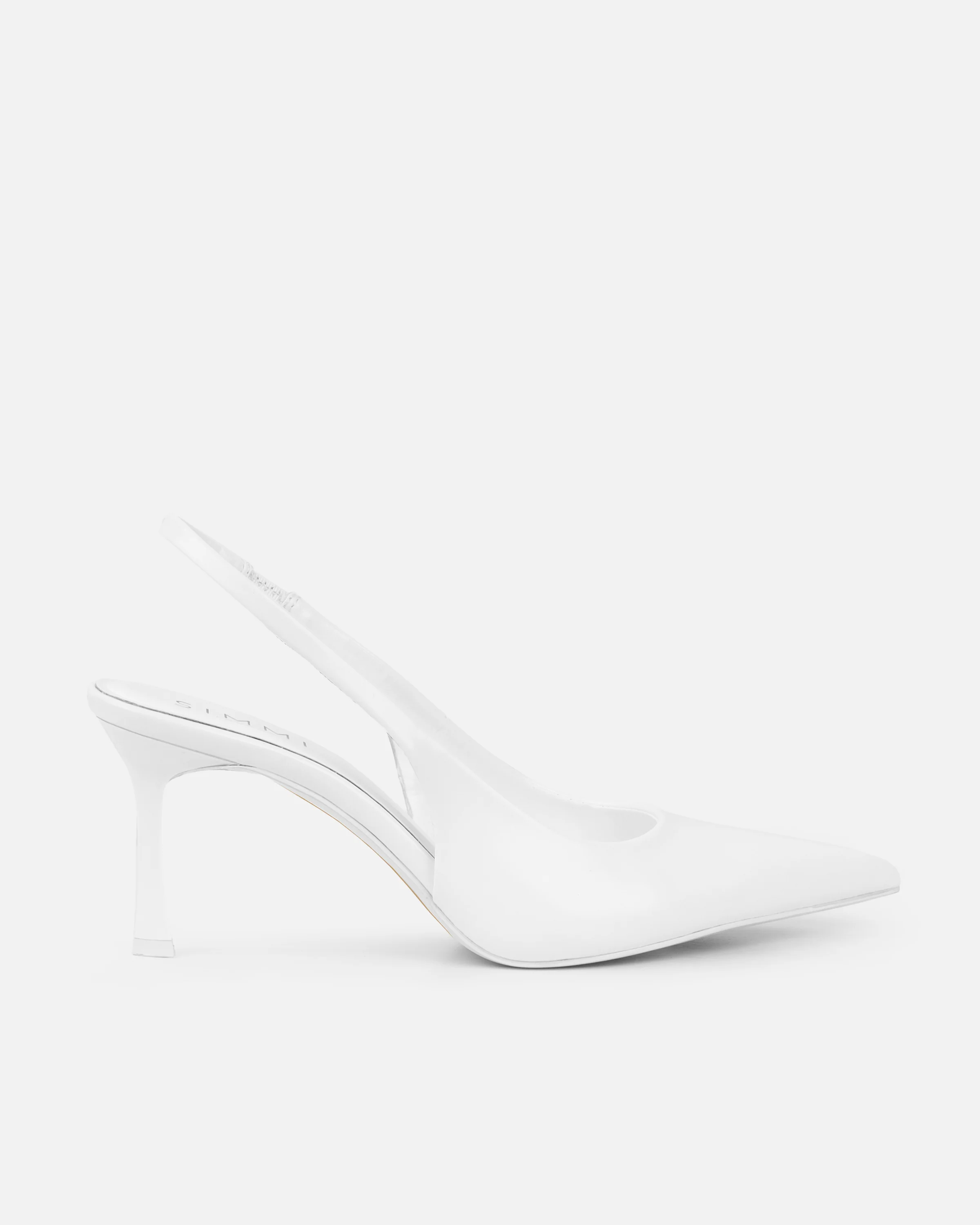 Liorra Wide Fit White Sling Back Court Shoes - Image 2