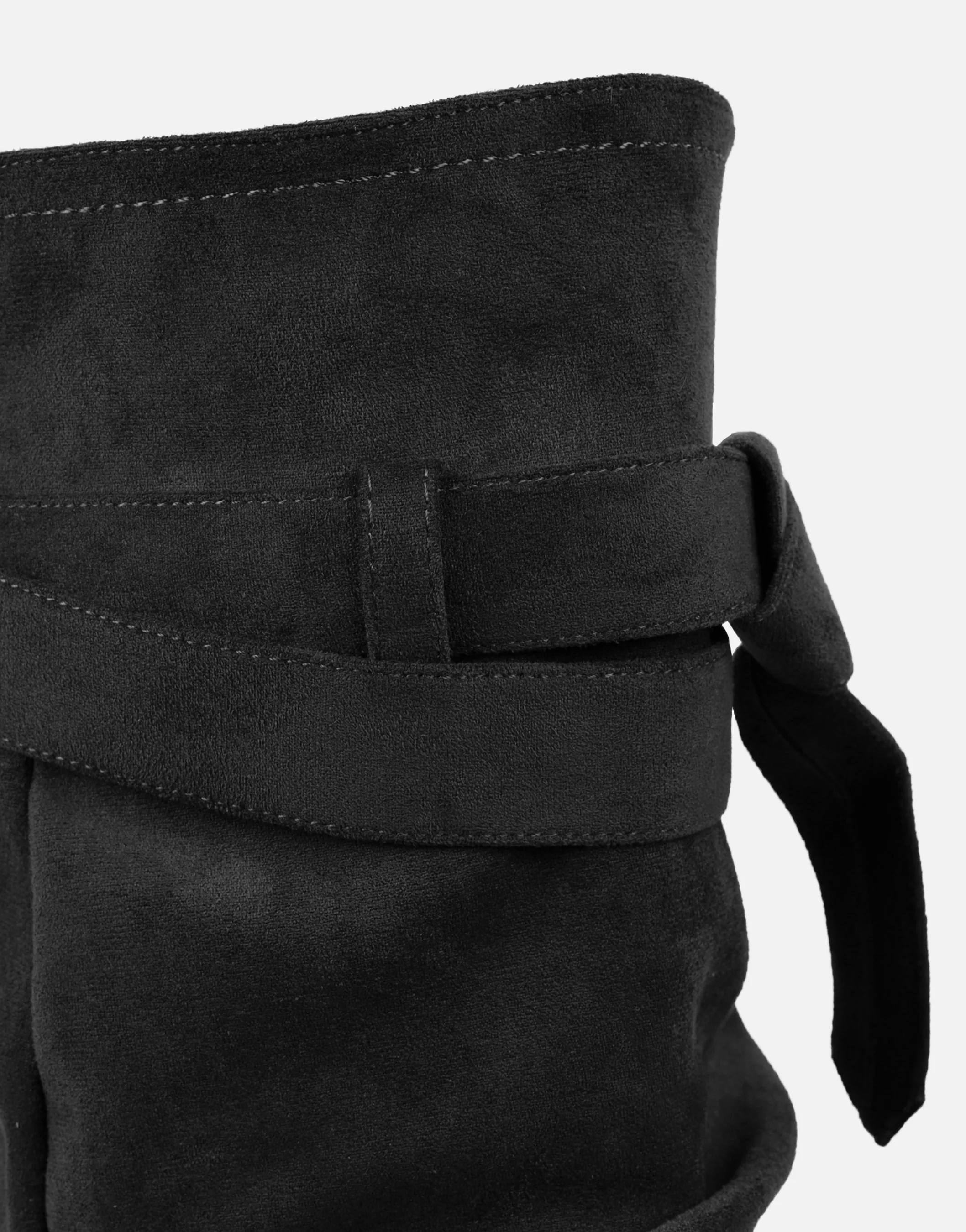 Lowry Black Suede Foldover Chunky Boots - Image 3