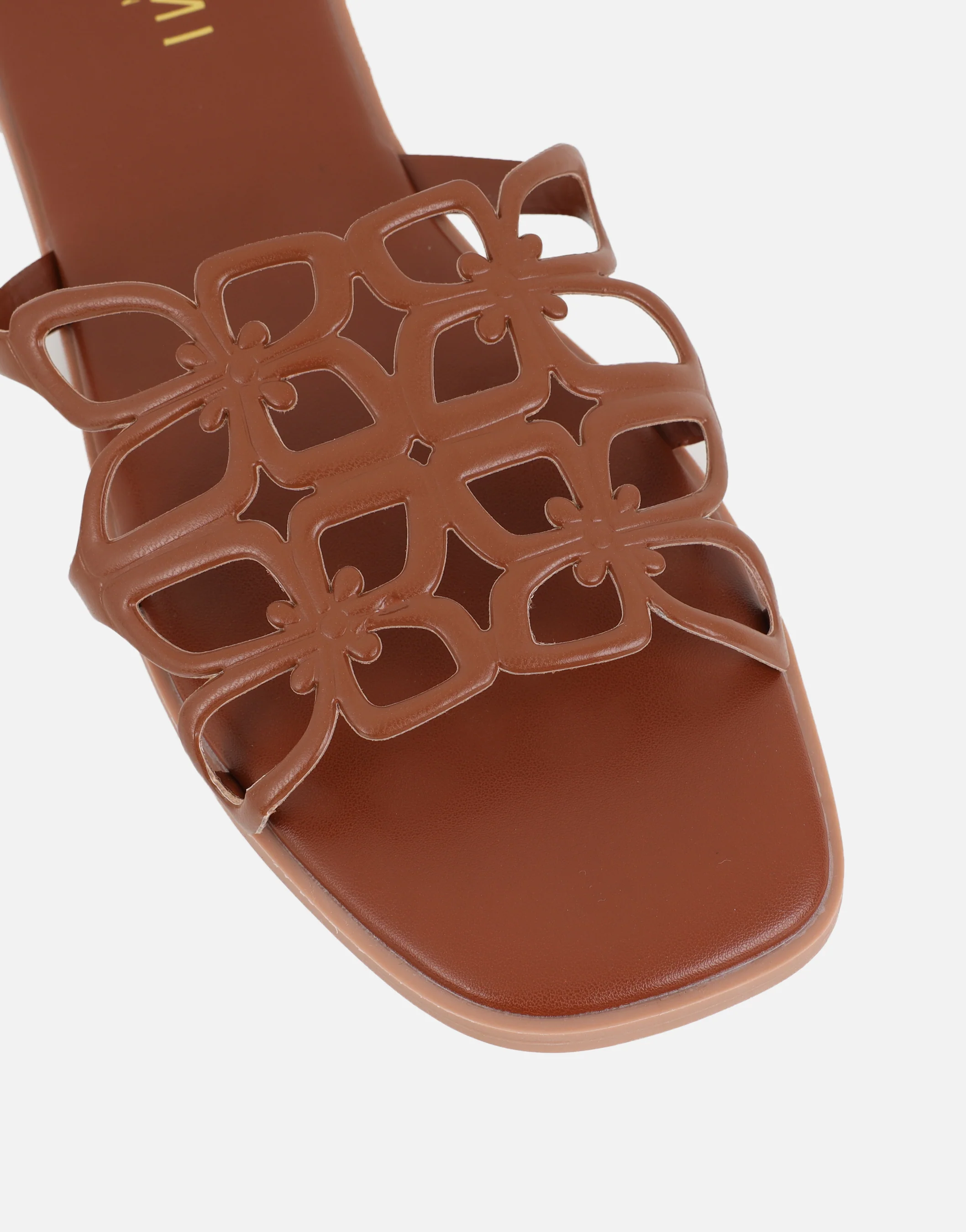 Lumi Tan Slip On Flat Sandals - Image 4