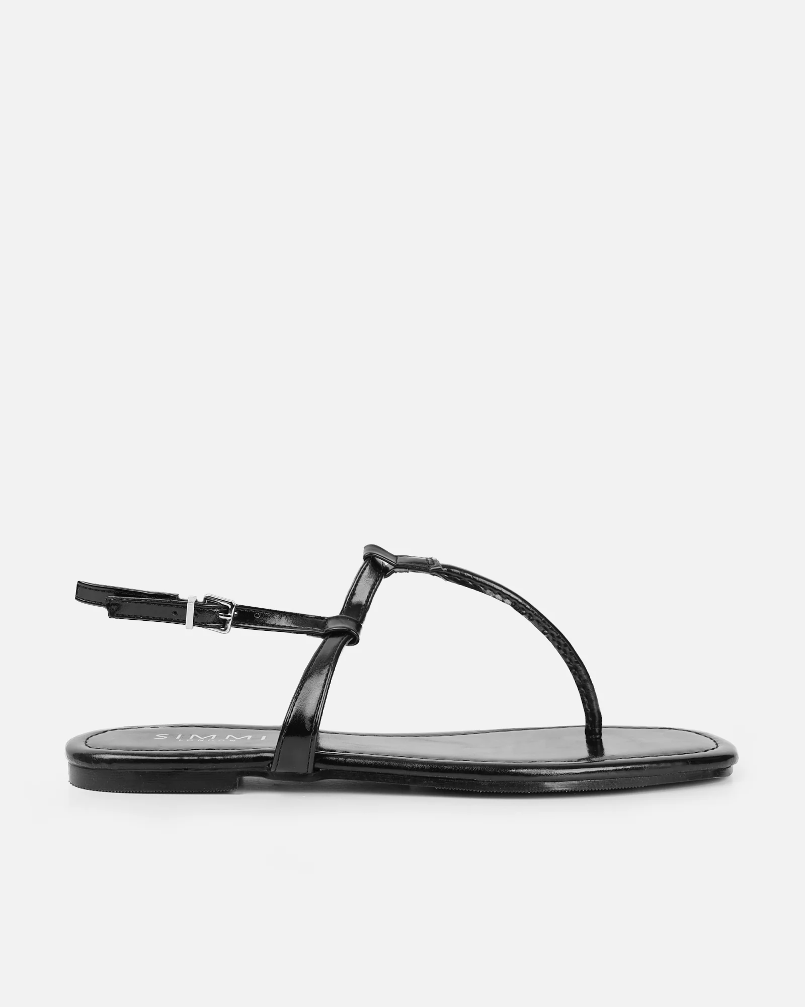 Martinez Black Toe Post Flat Sandals - Image 2