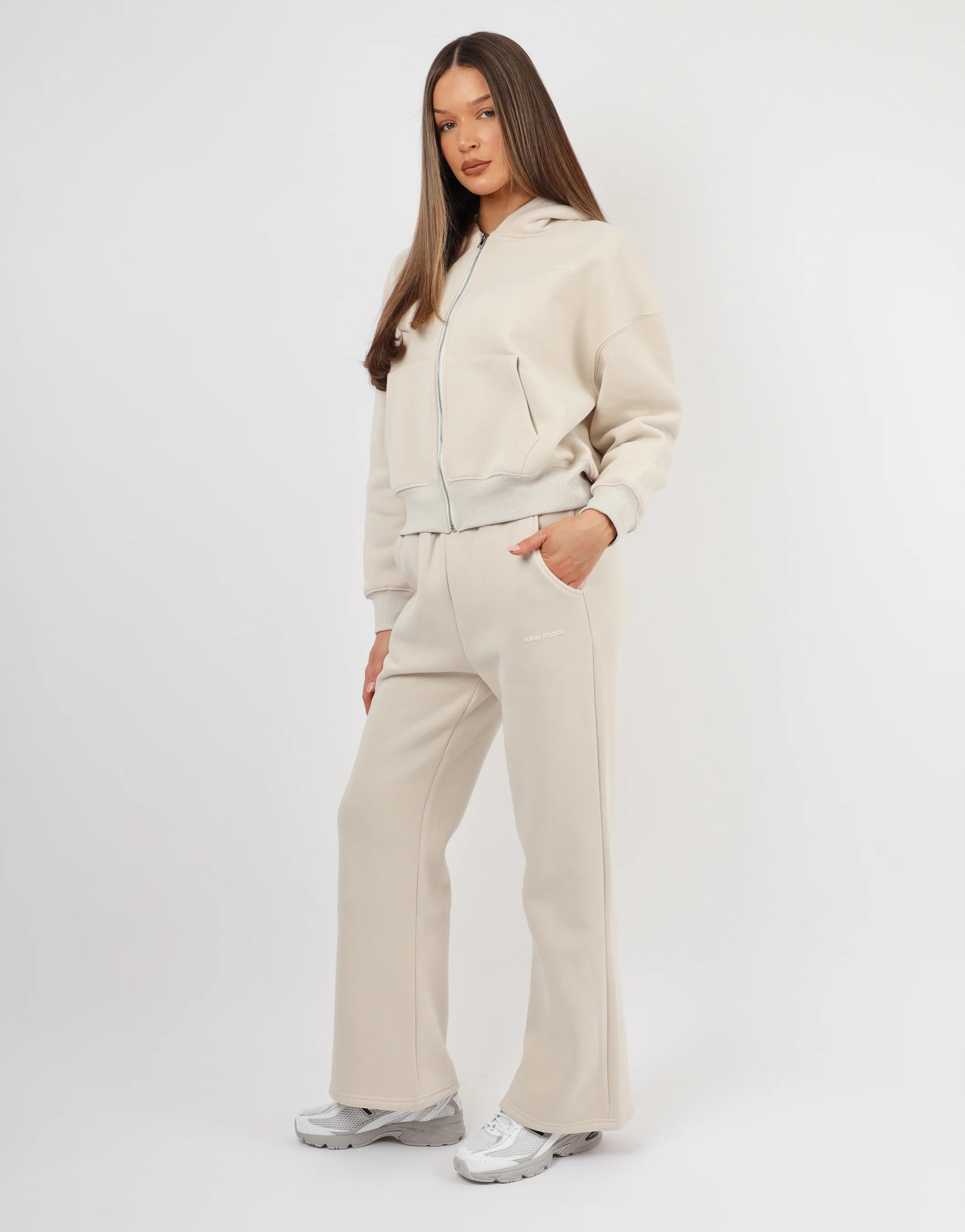 Maui Simmi Studios Essentials Zip Hoodie In Light Beige - Image 4
