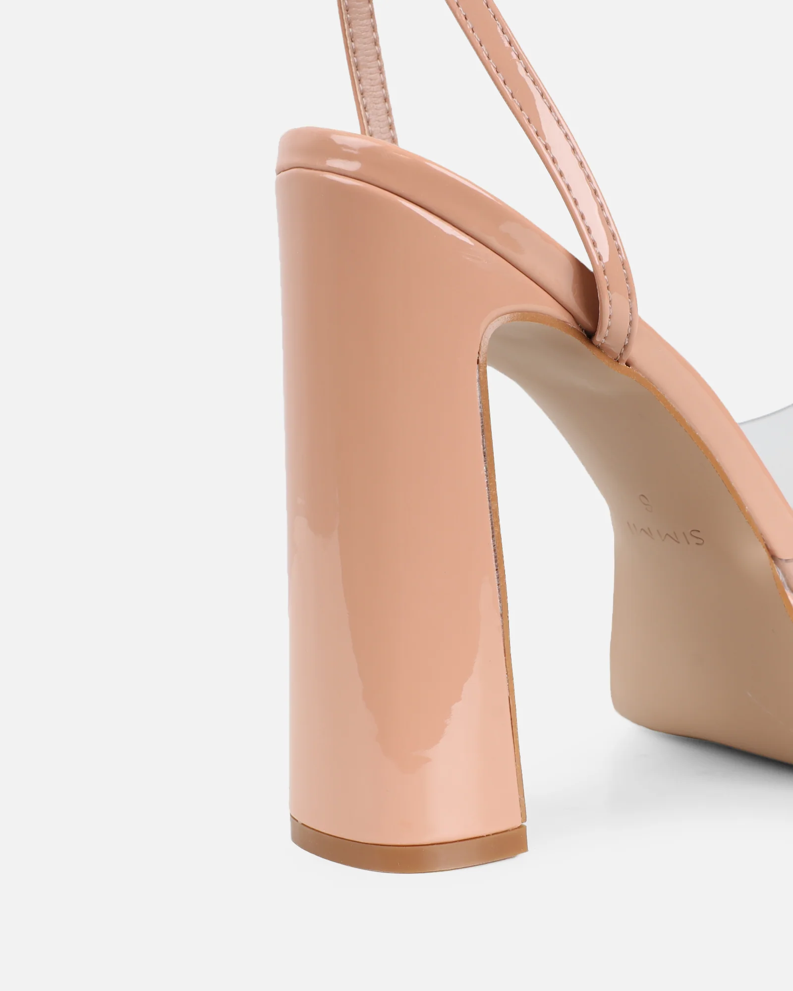 Mauraz Nude Clear Platform Heeled Sandals - Image 3