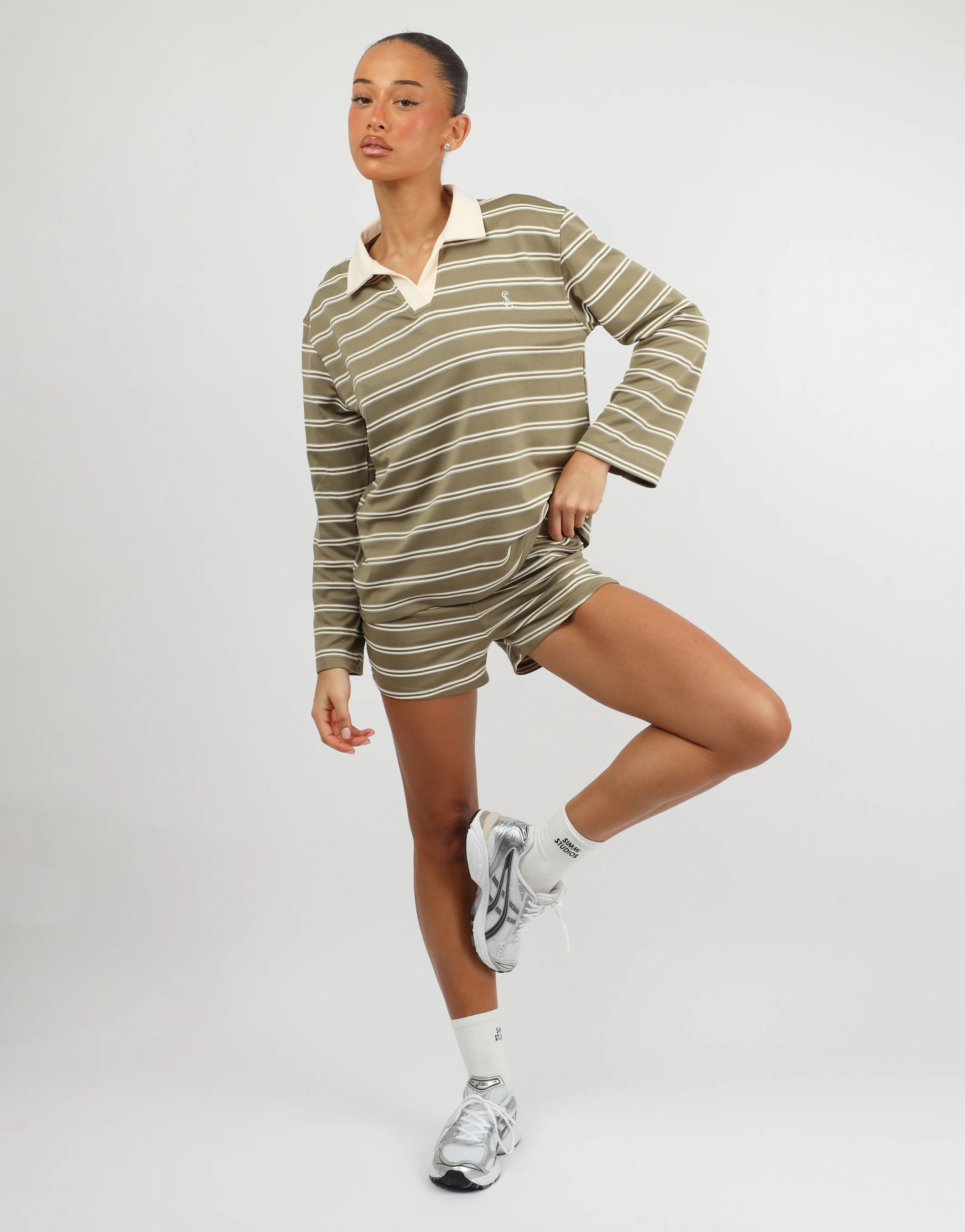 Melissa Simmi Studios Small Stripe Shorts In Green - Image 2
