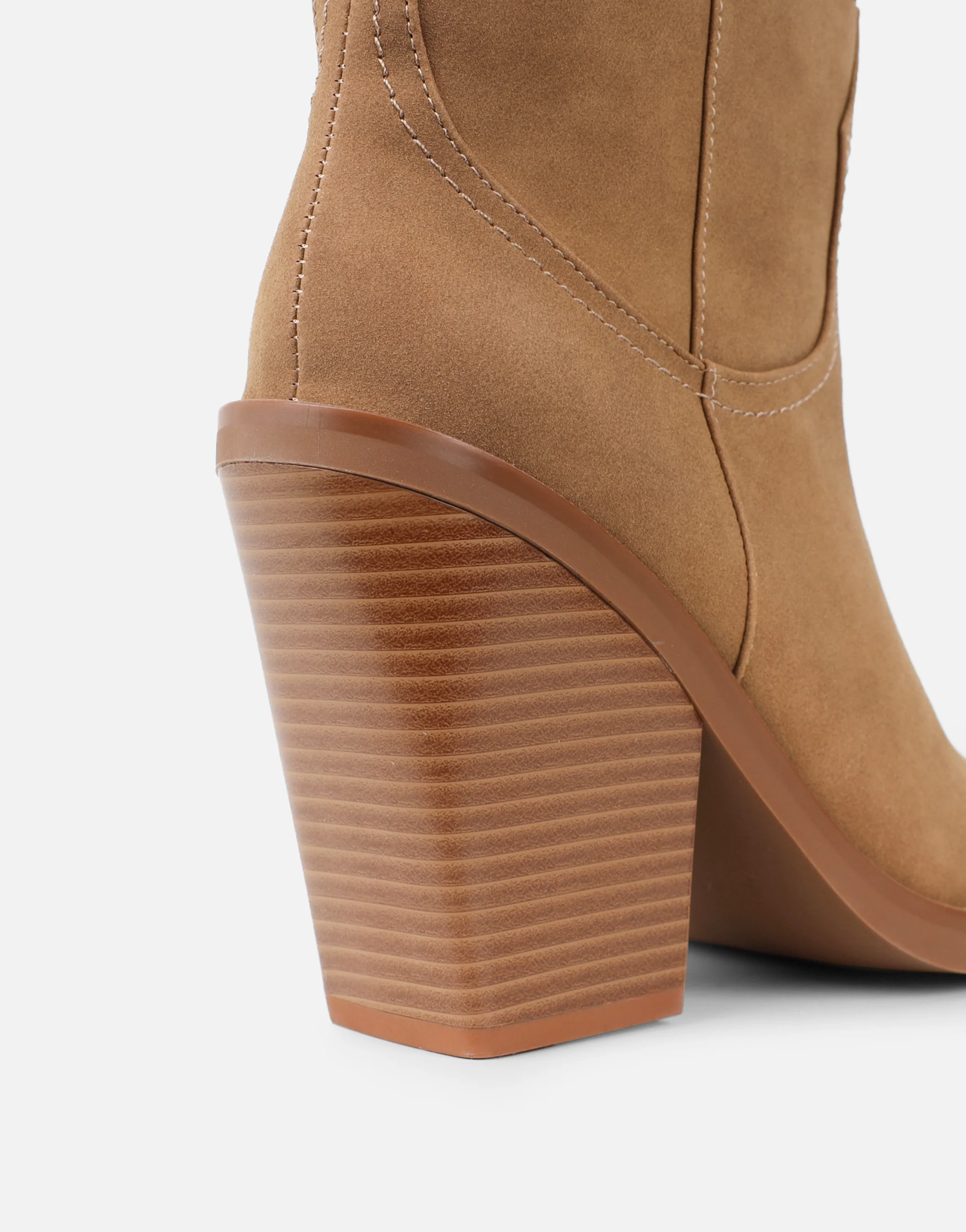 Mercy Camel Suede Western Heeled Boots - Image 3