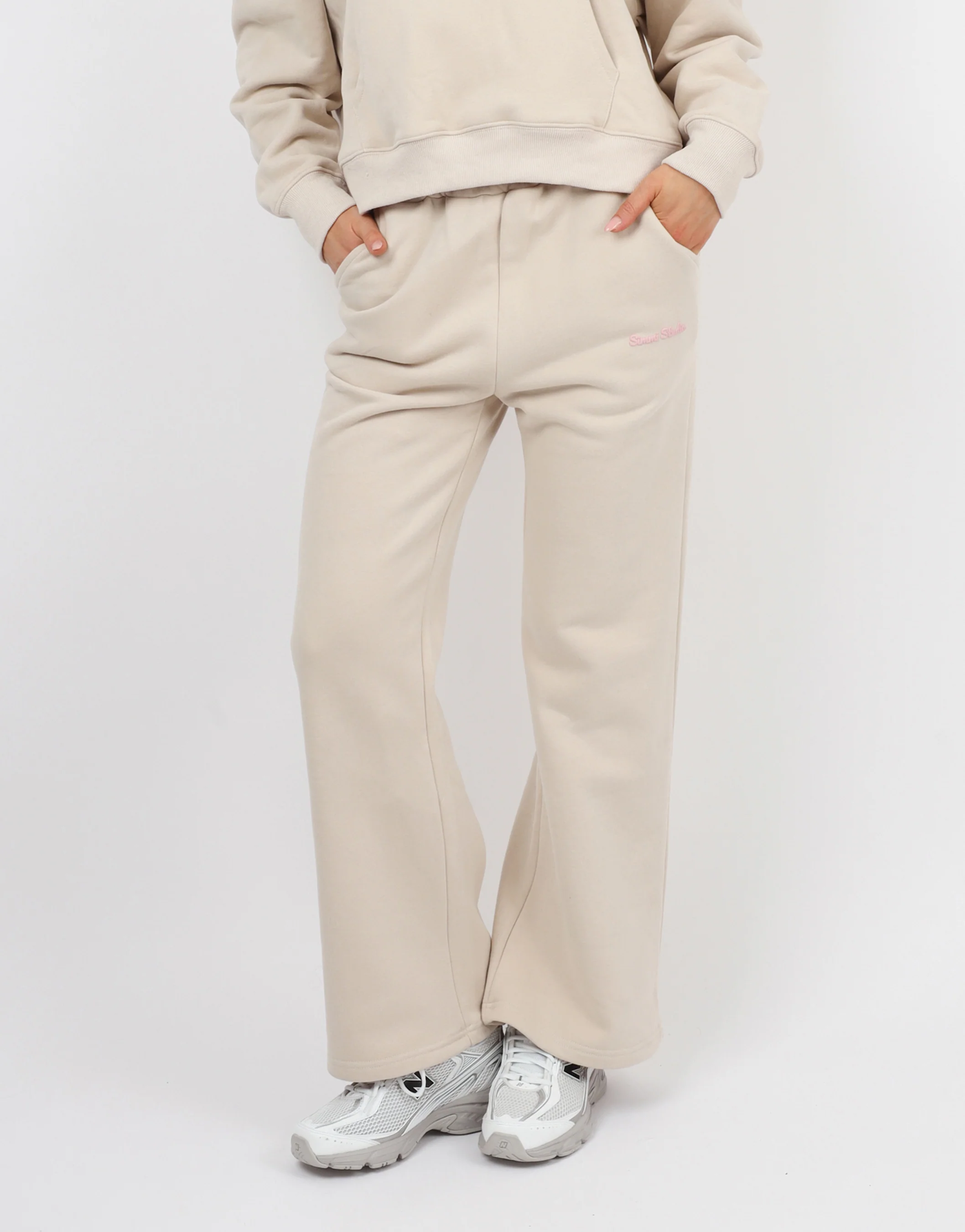 Milan Simmi Studios Bubble Print Joggers In Beige - Image 3
