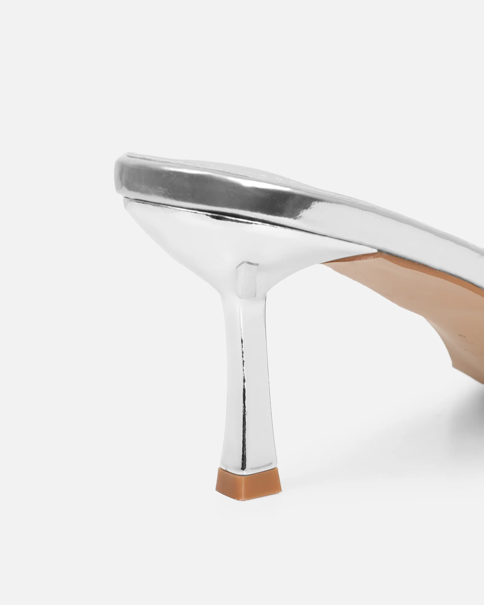 Mines Silver Mirror Mid Heel Mule - Image 3