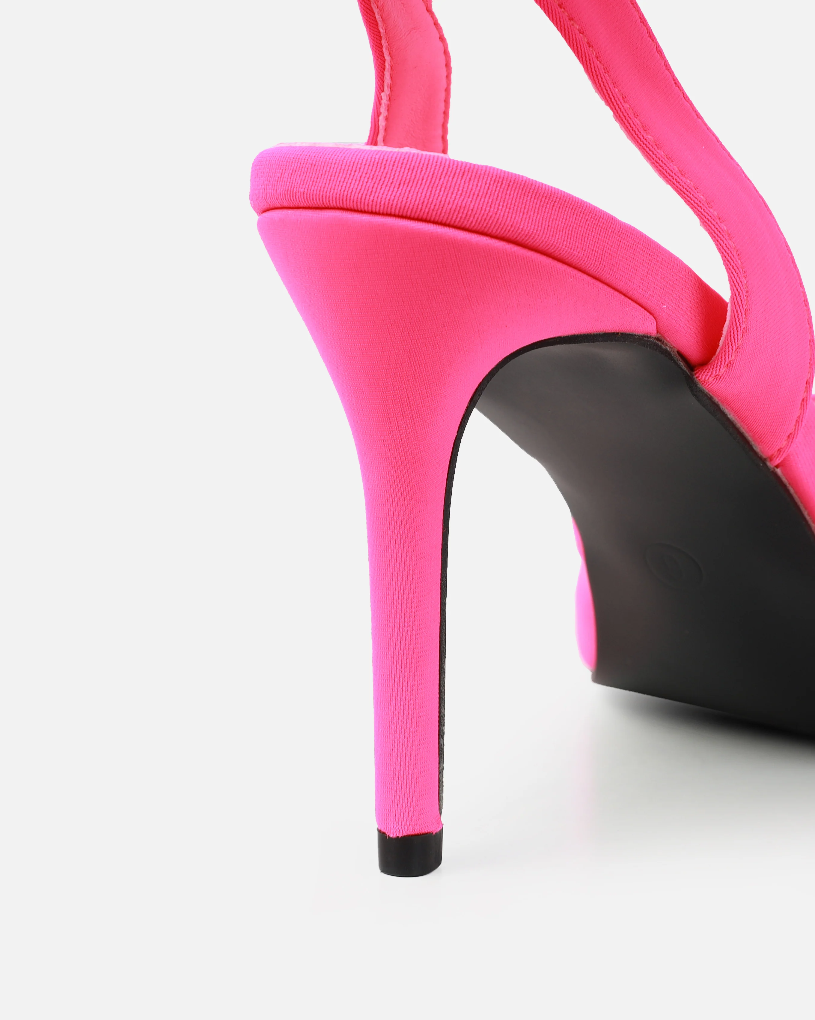 Mitra Pink Lycra Slingback Mid Heel Courts - Image 3