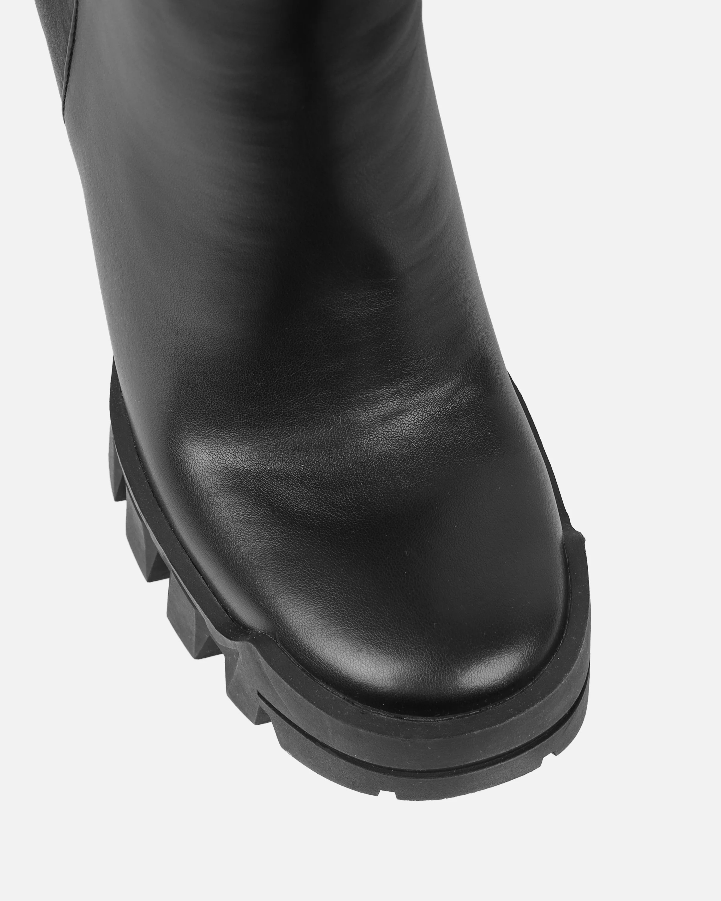 Murphie Black Chunky Platform Block Heel Ankle Boots - Image 4