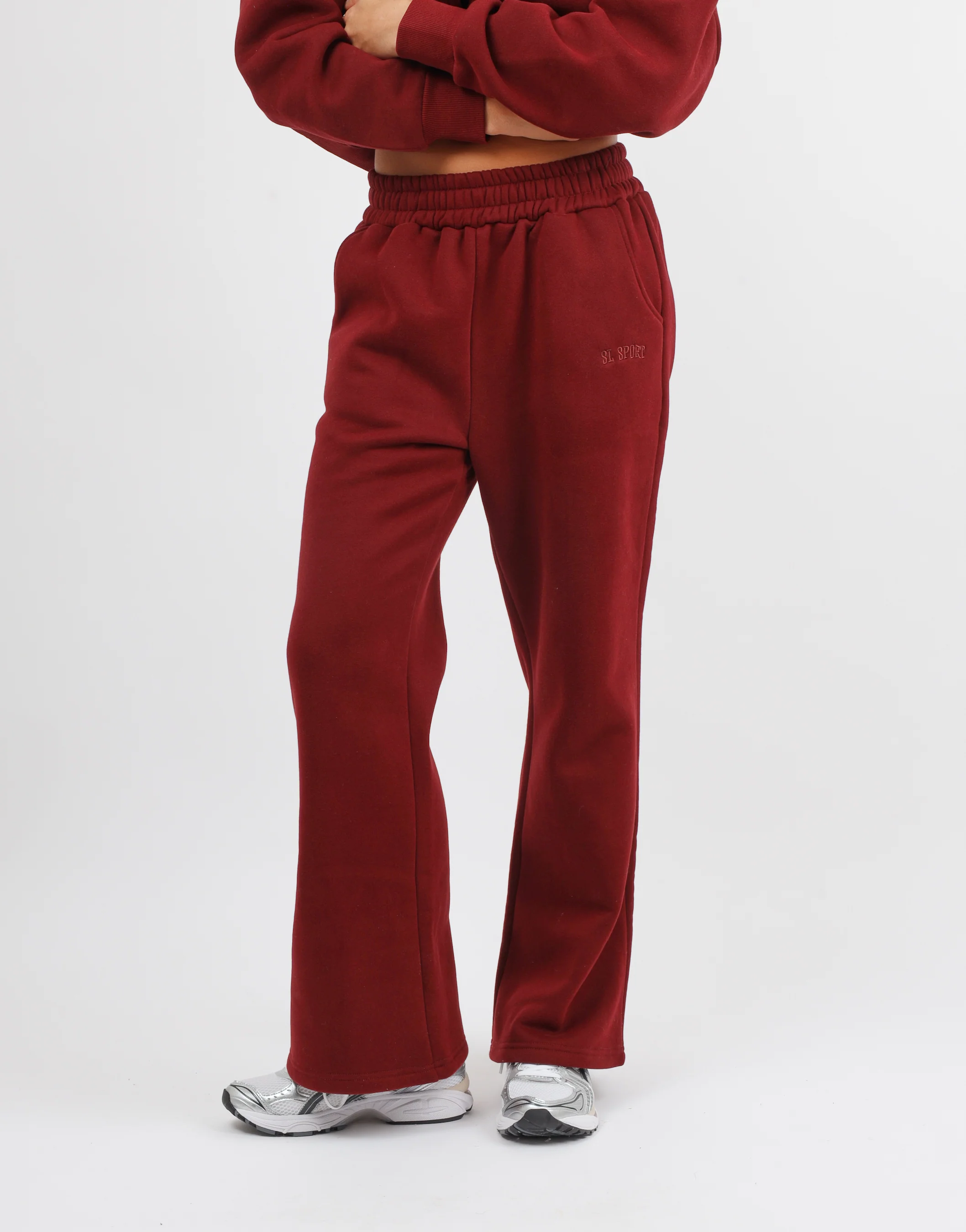 Myla Simmi Studios SL Sport Flared Joggers in Burgundy - Image 3