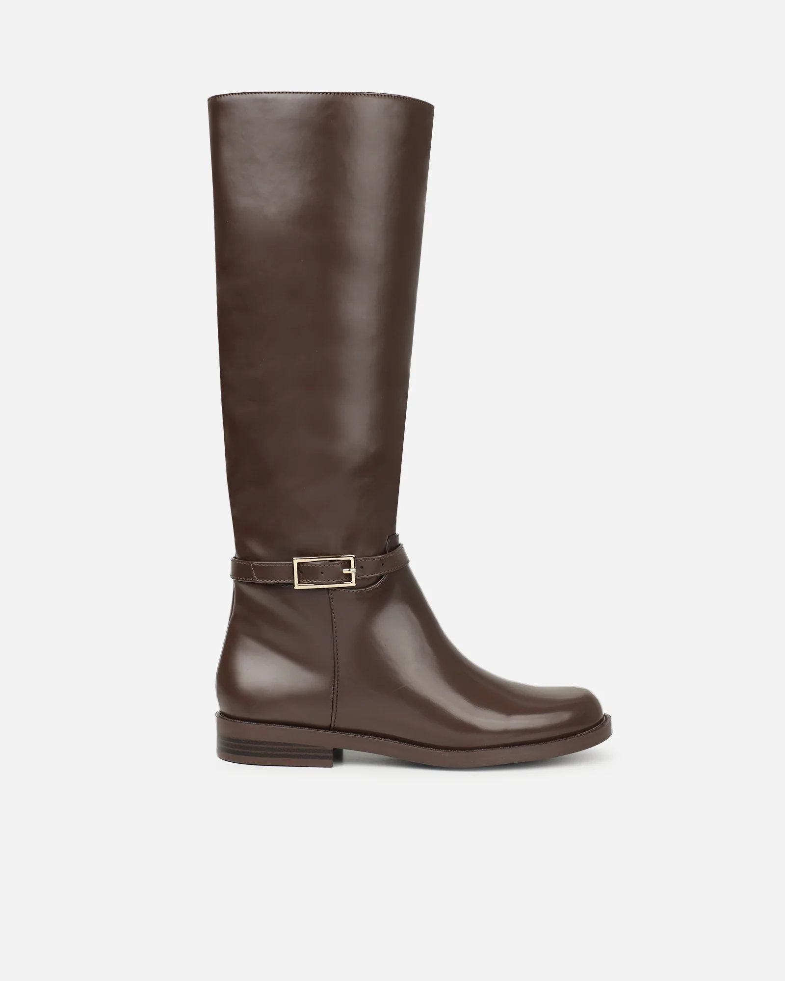 Oakleigh Chocolate Brown Box Smart Knee Boots - Image 2