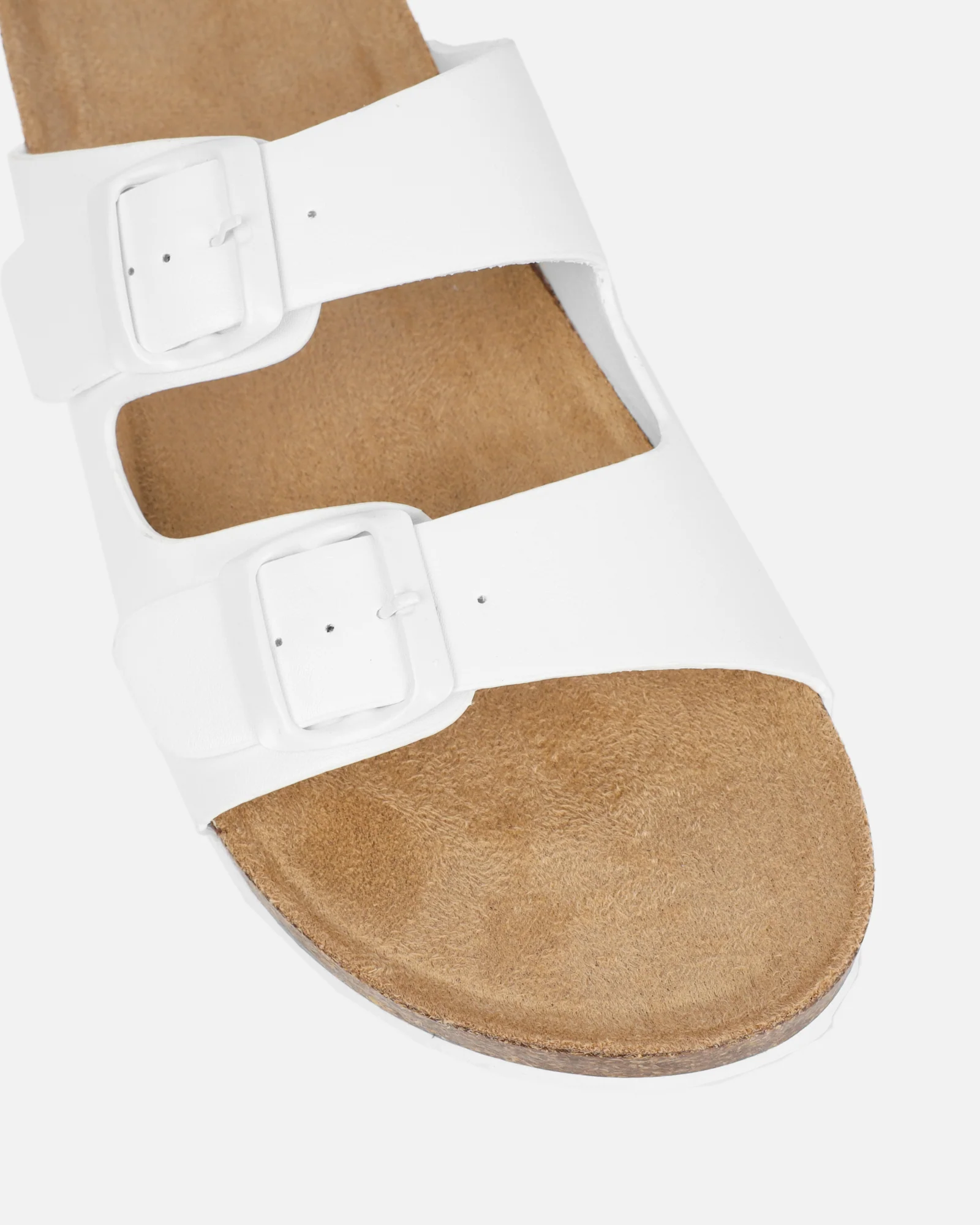 Olsen White Double Strap Flat Sandals - Image 4
