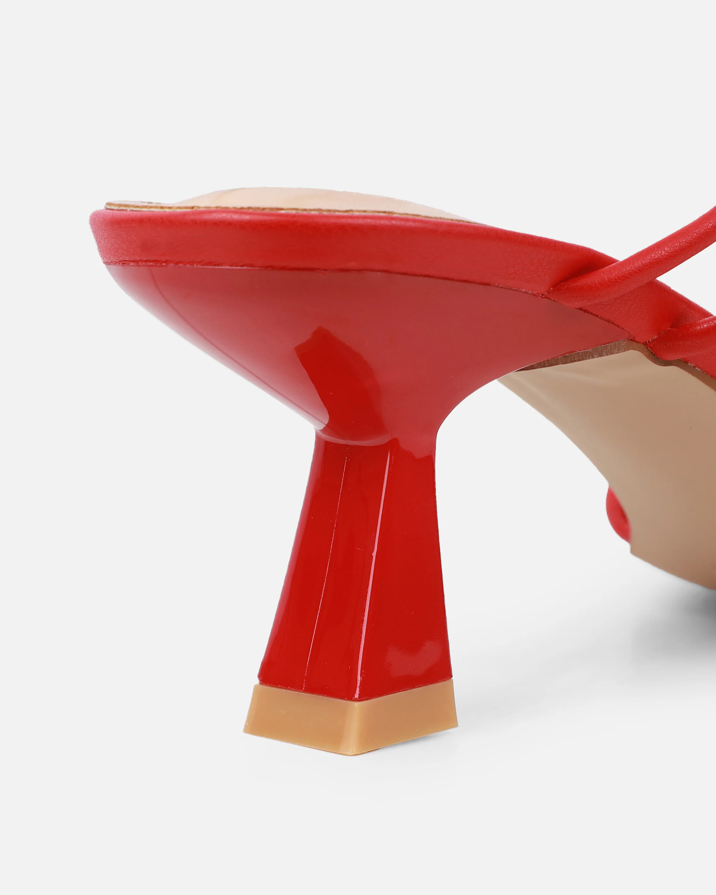 Paola Red Tie Up Low Heel Sandals - Image 3