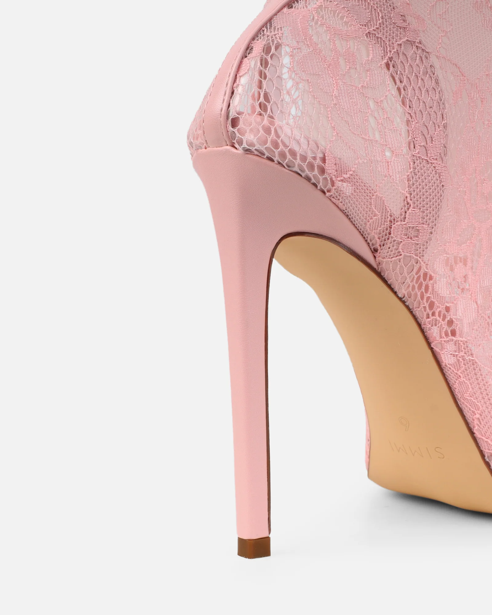 Pixxie Pink Lace Stiletto Heels - Image 3