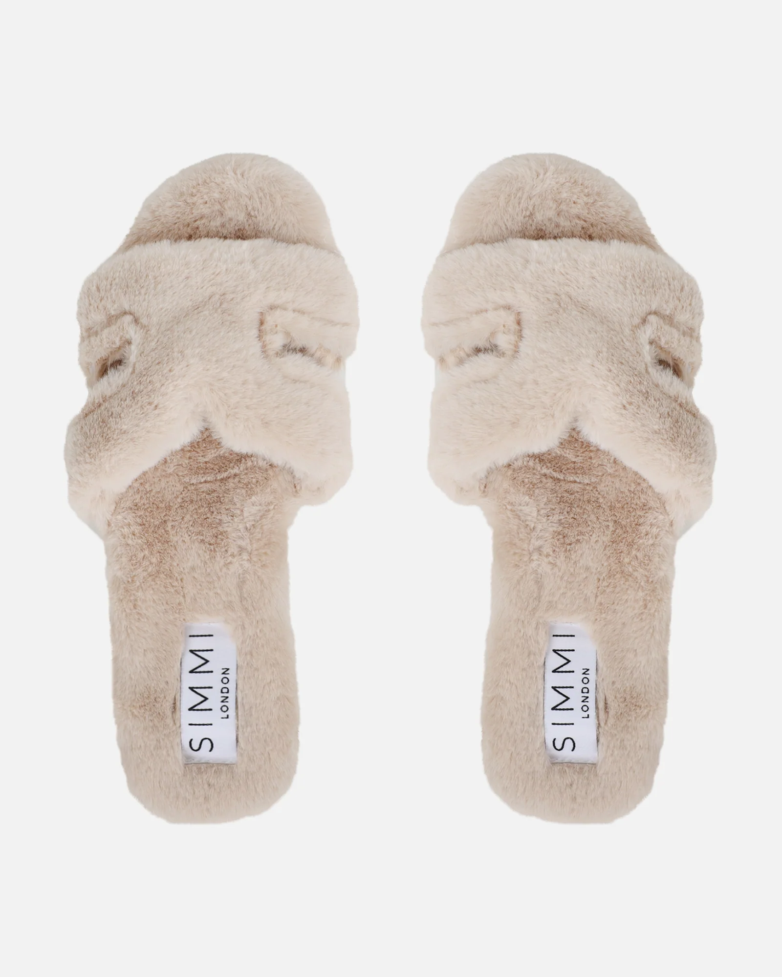 Polaris Beige Faux Fur Slippers - Image 3