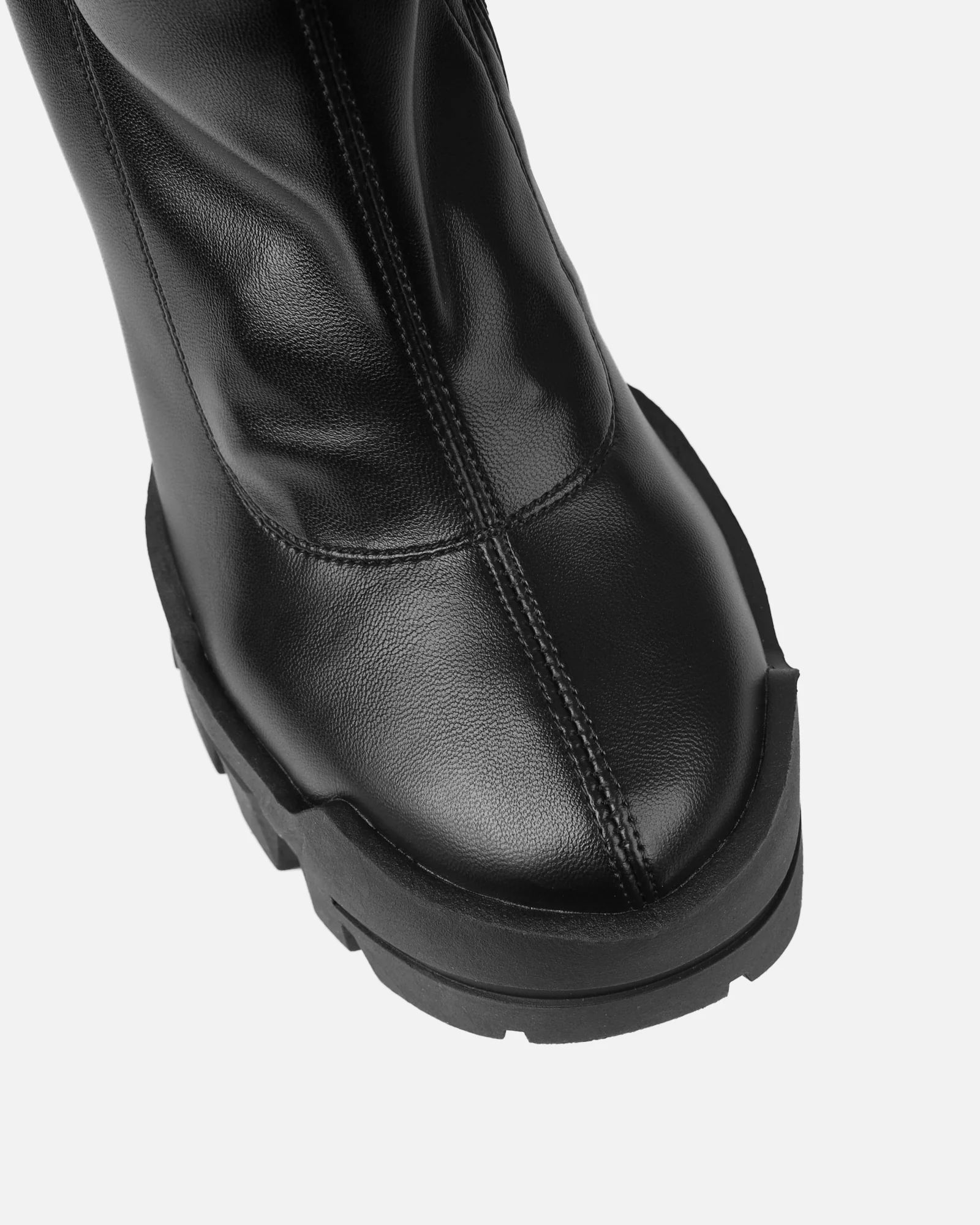 Remmie Black Stretch Chunky Over The Knee Boots - Image 4