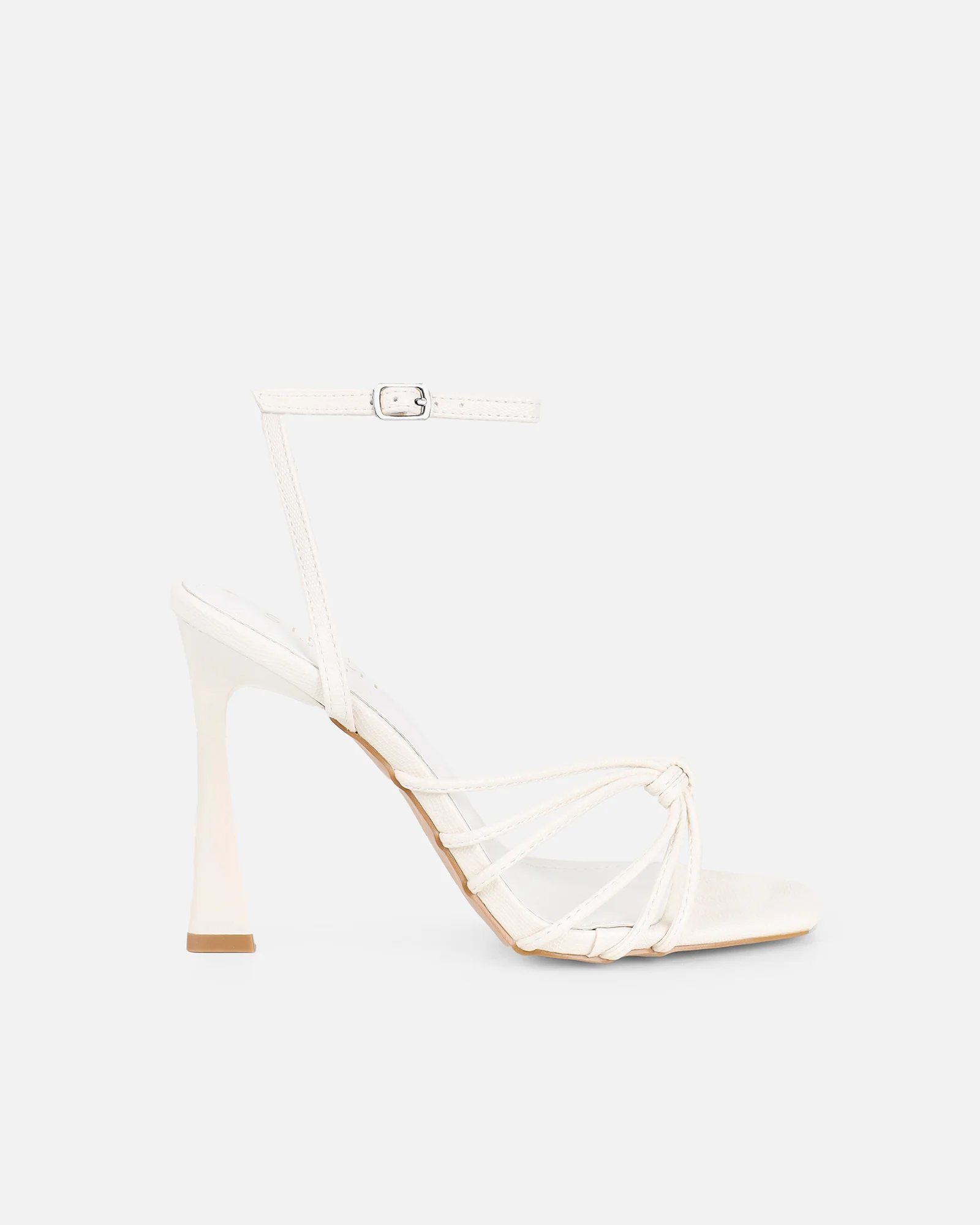 Riarra White Lizard Strappy Heeled Sandals - Image 2
