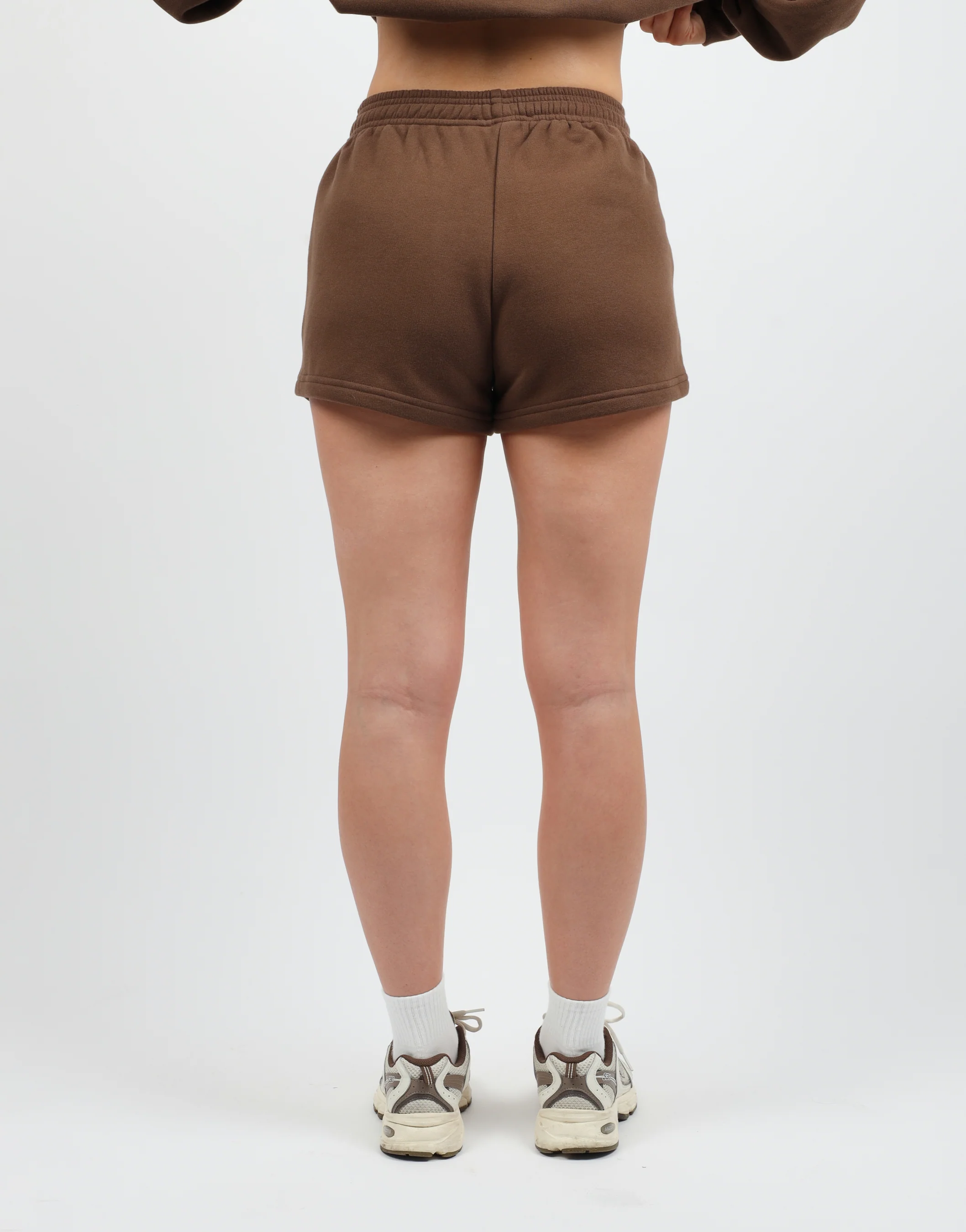 Riva Simmi Studios Embroidered Logo Shorts In Brown - Image 5