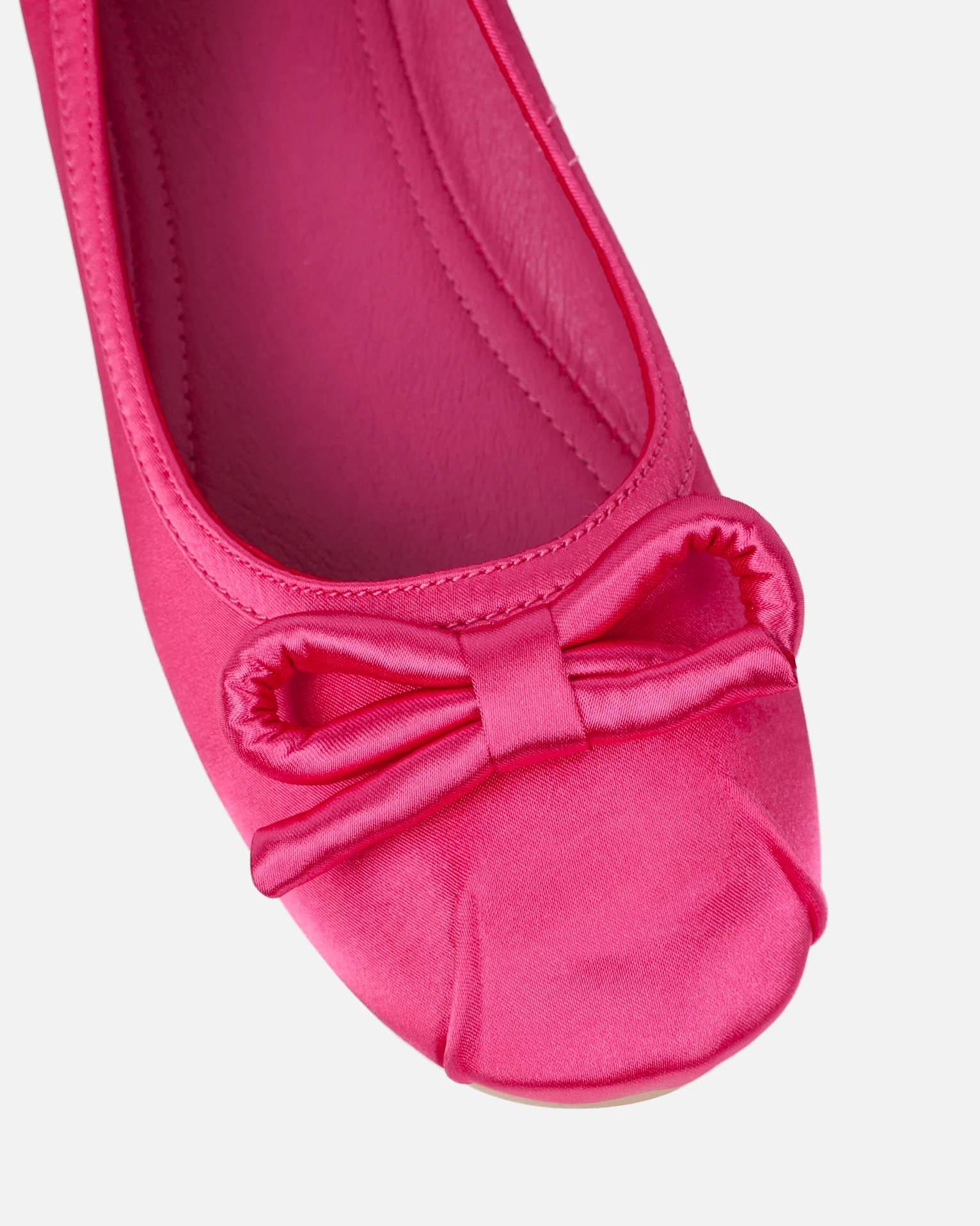 Romanne Fuchsia Pink Satin Ballet Flats - Image 4