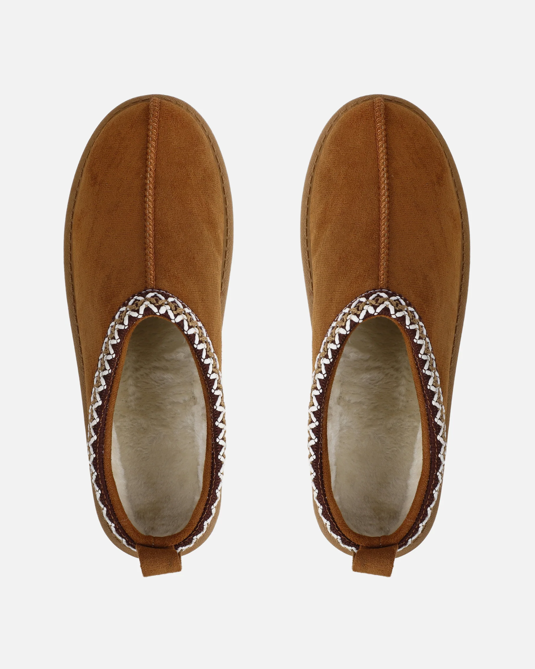 Rorie Tan Faux Suede Slippers - Image 3