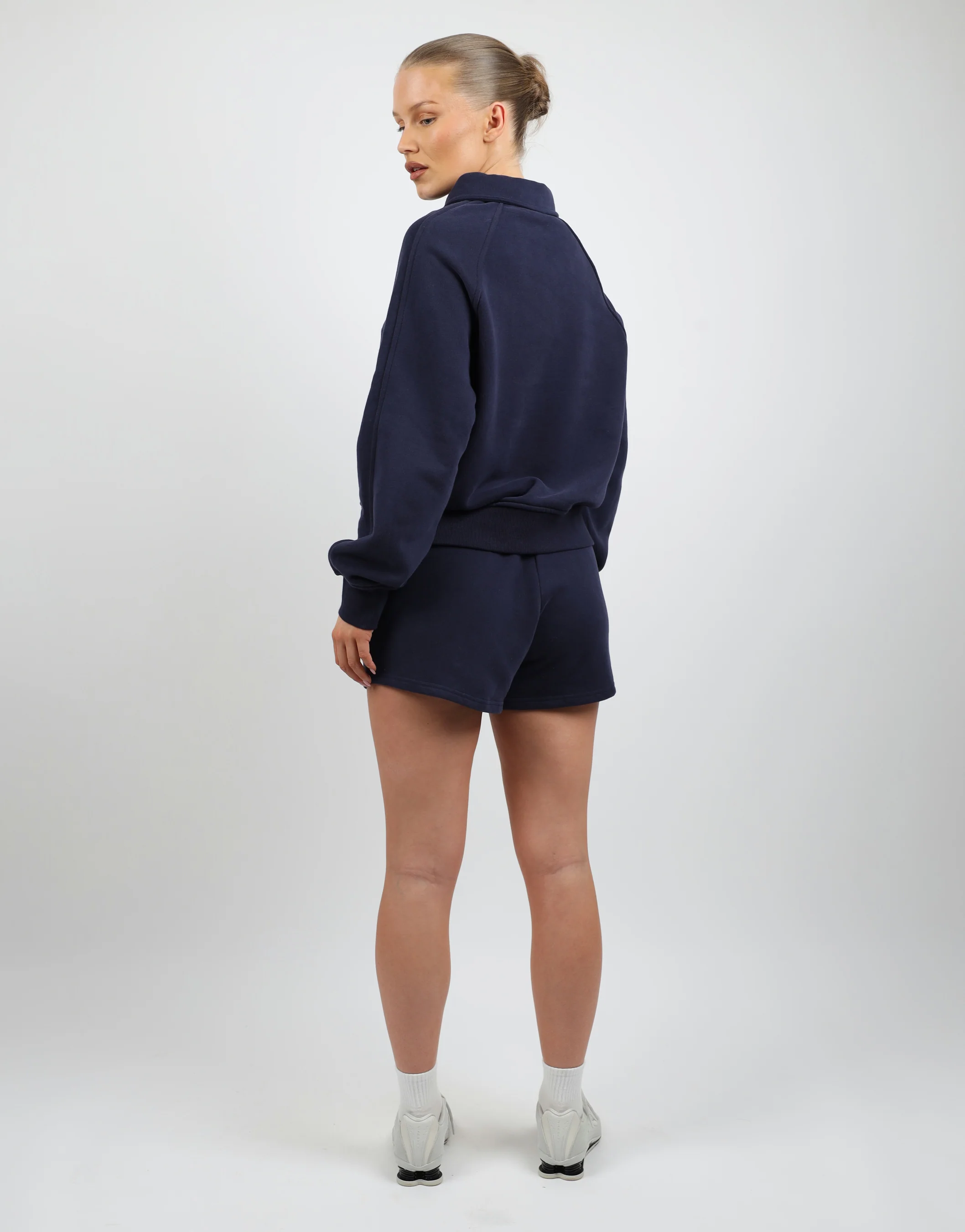 Monaco Simmi Studios Embroidered Logo Polo Sweatshirt In Navy - Image 4
