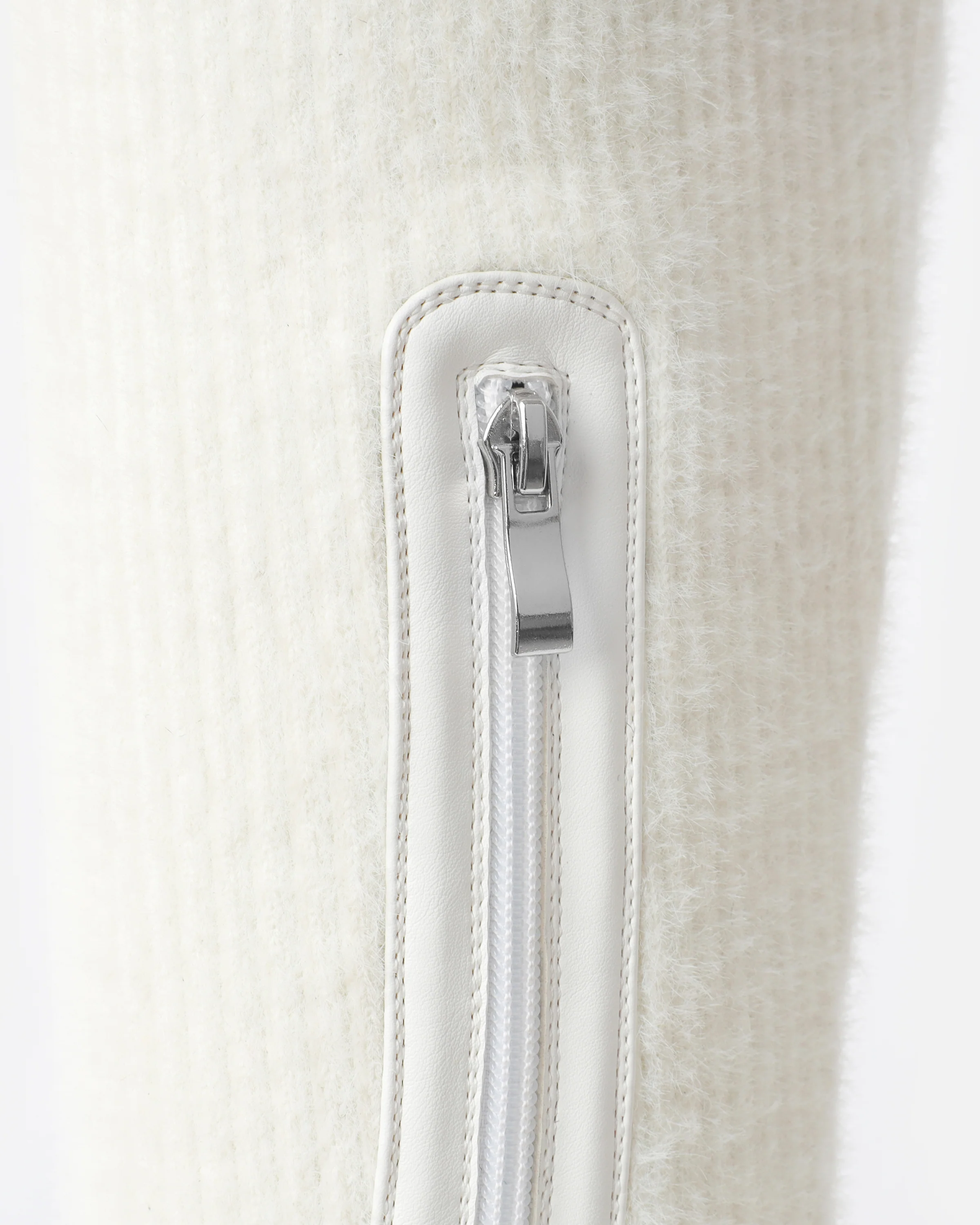 Stallone Cream Over The Knee Fluffy Sock Boots - Image 3