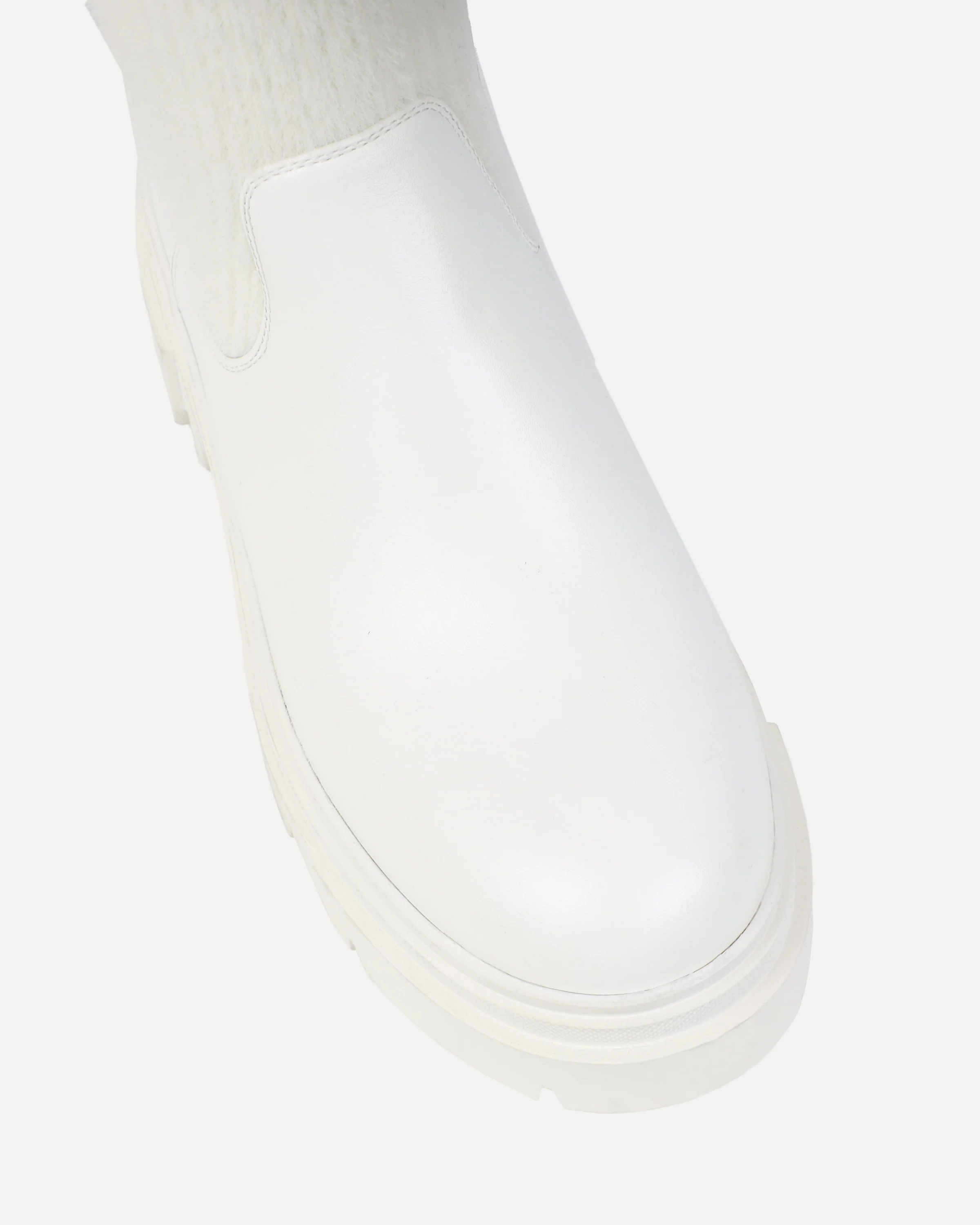 Stallone Cream Over The Knee Fluffy Sock Boots - Image 4