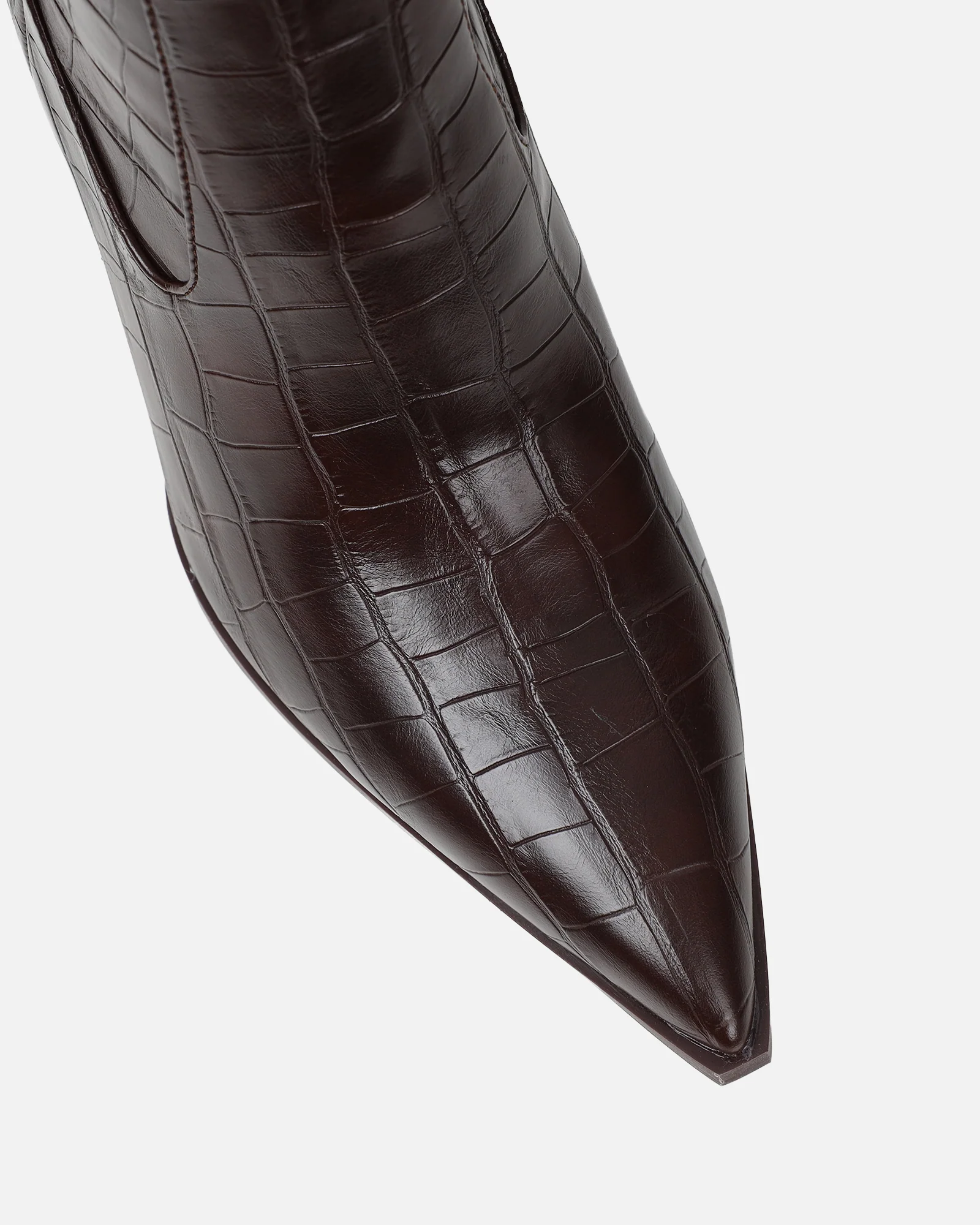 Stapleton Brown Croc Effect Western Boots - Image 4
