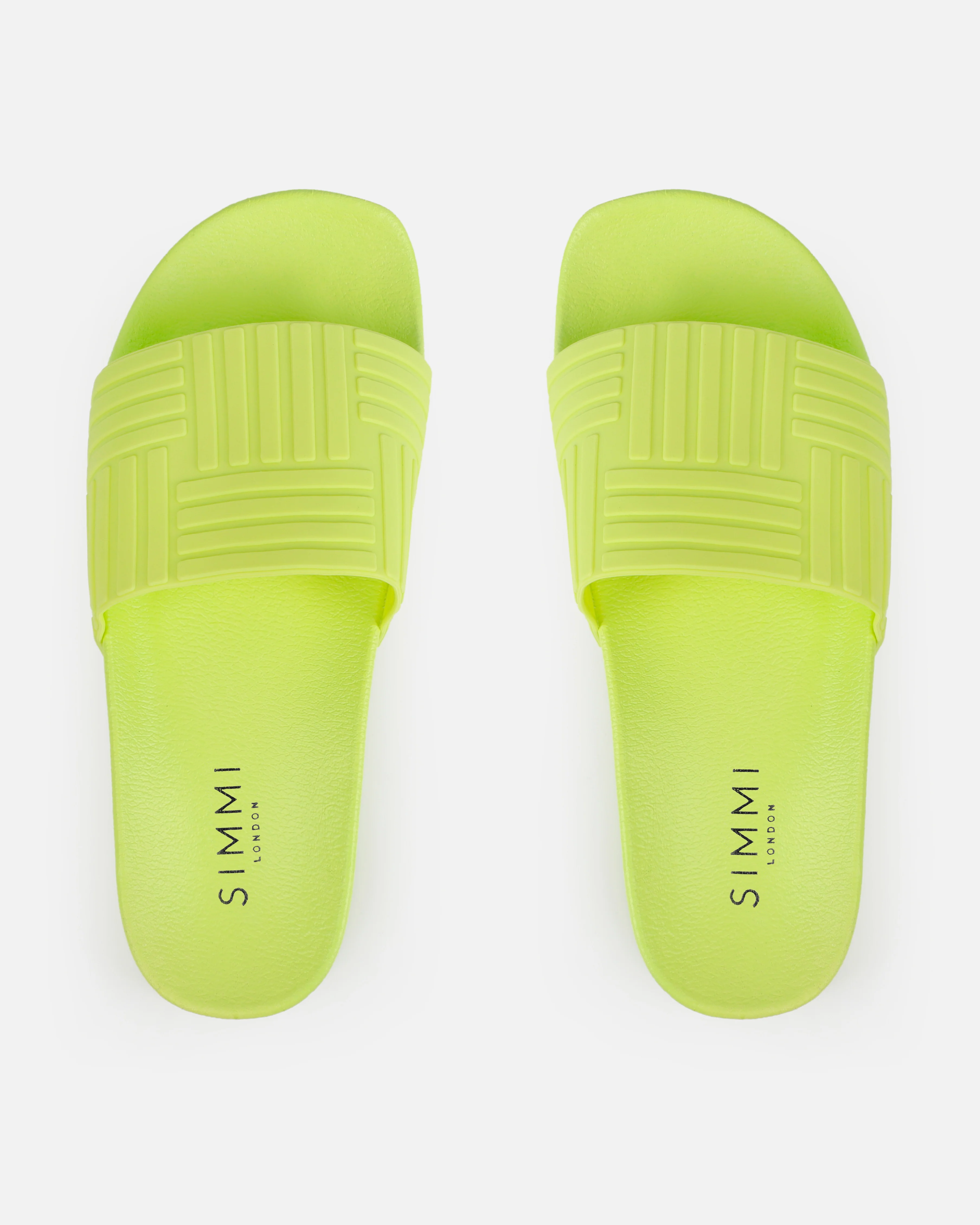 Sunnie Lime Green Pattern Flat Slides - Image 3