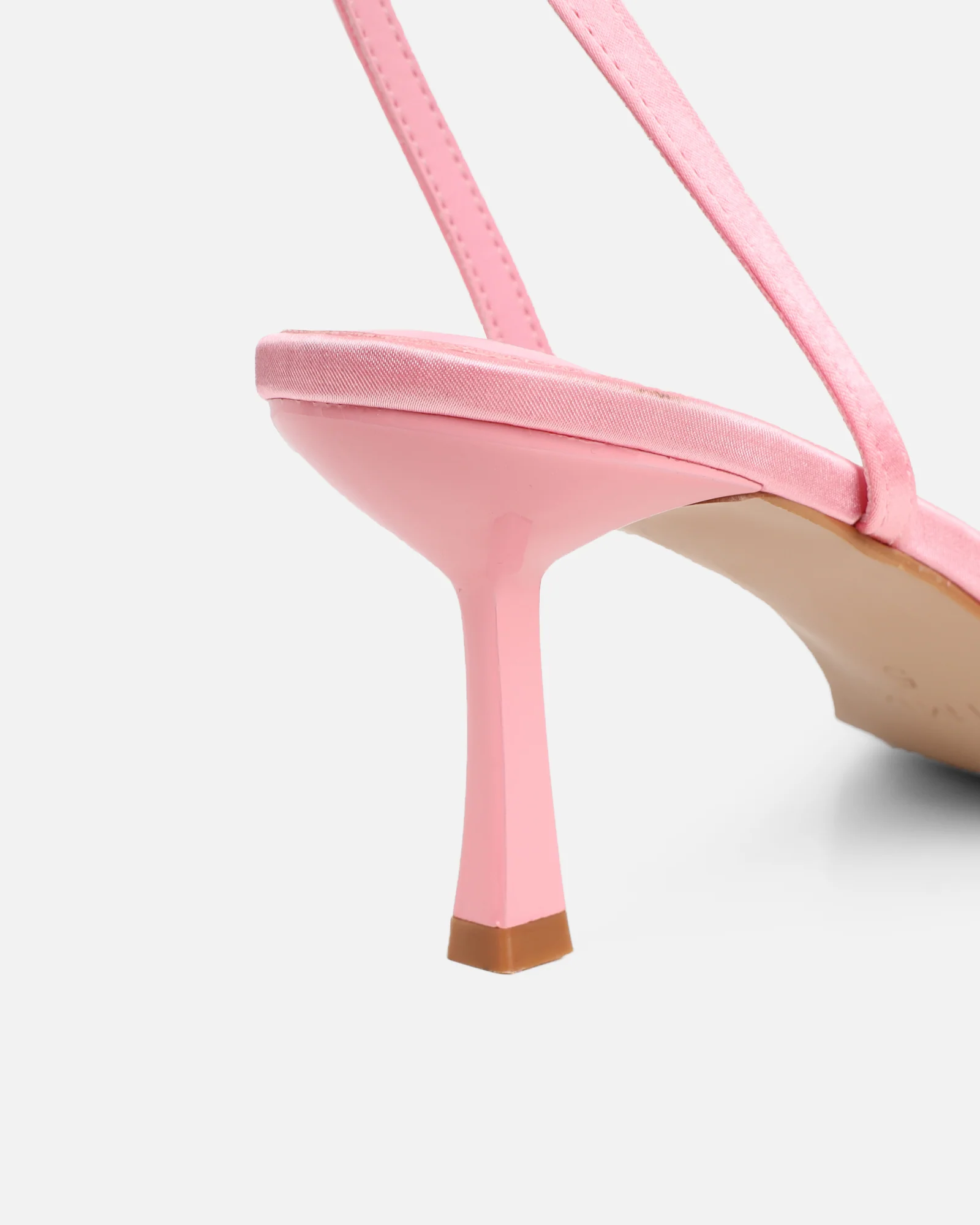 Trina Pink Satin Bow Low Heeled Sandals - Image 3