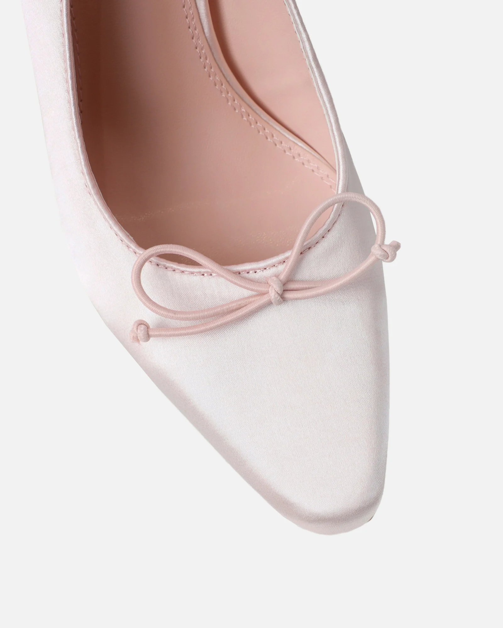 Trinnie Baby Pink Satin Lace Up Ballet Mid Heels - Image 4
