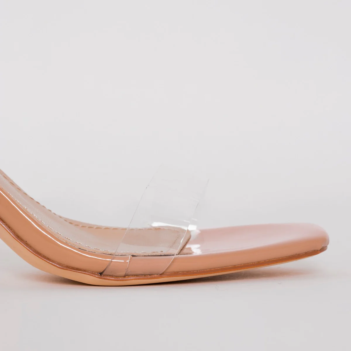 Truo Wide Fit Nude Clear Lace up Stiletto Heels - Image 2