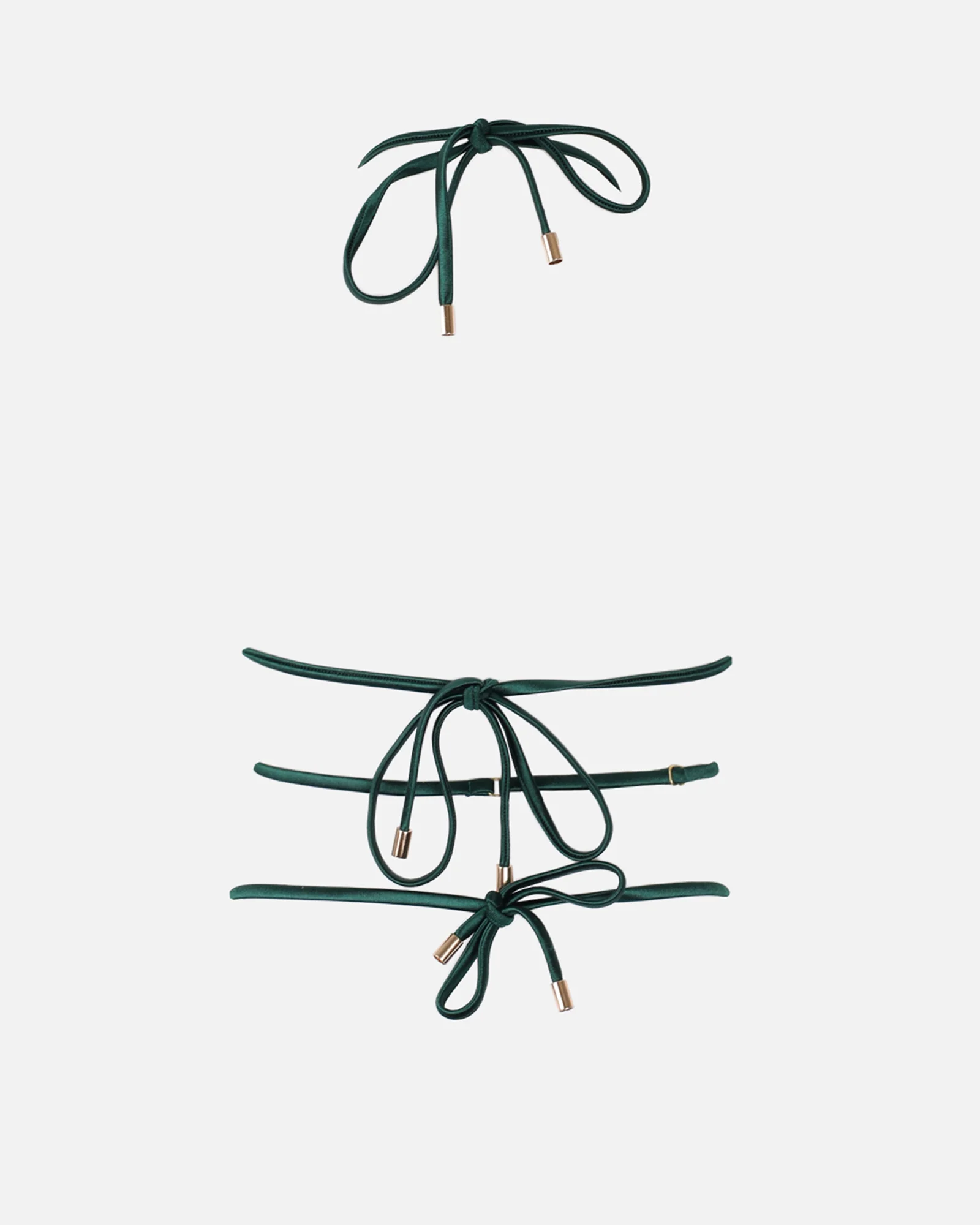 Tulay Emerald Satin Sun Charm Bikini Top - Image 7