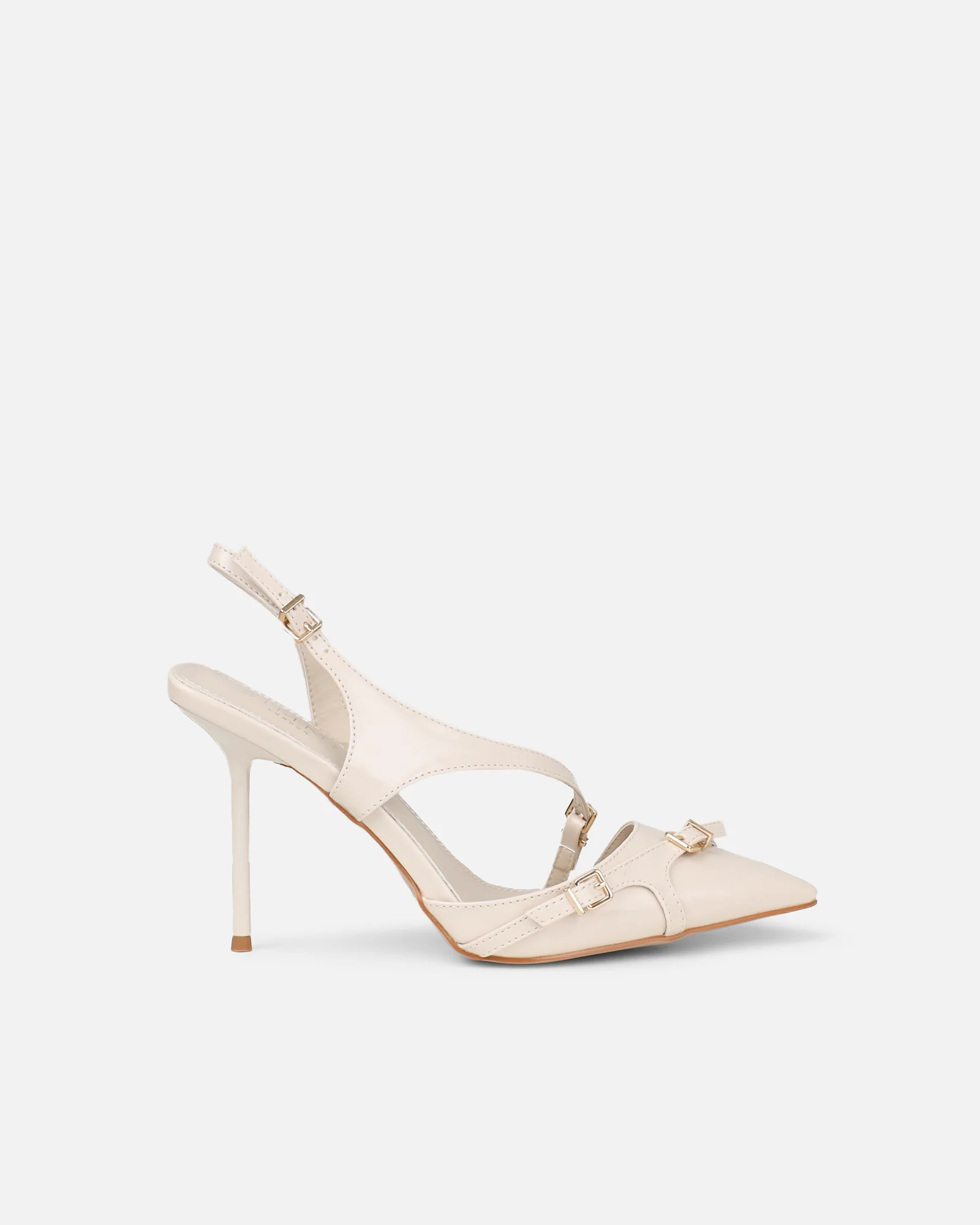 Vale stone box harness detail court shoes - Image 3