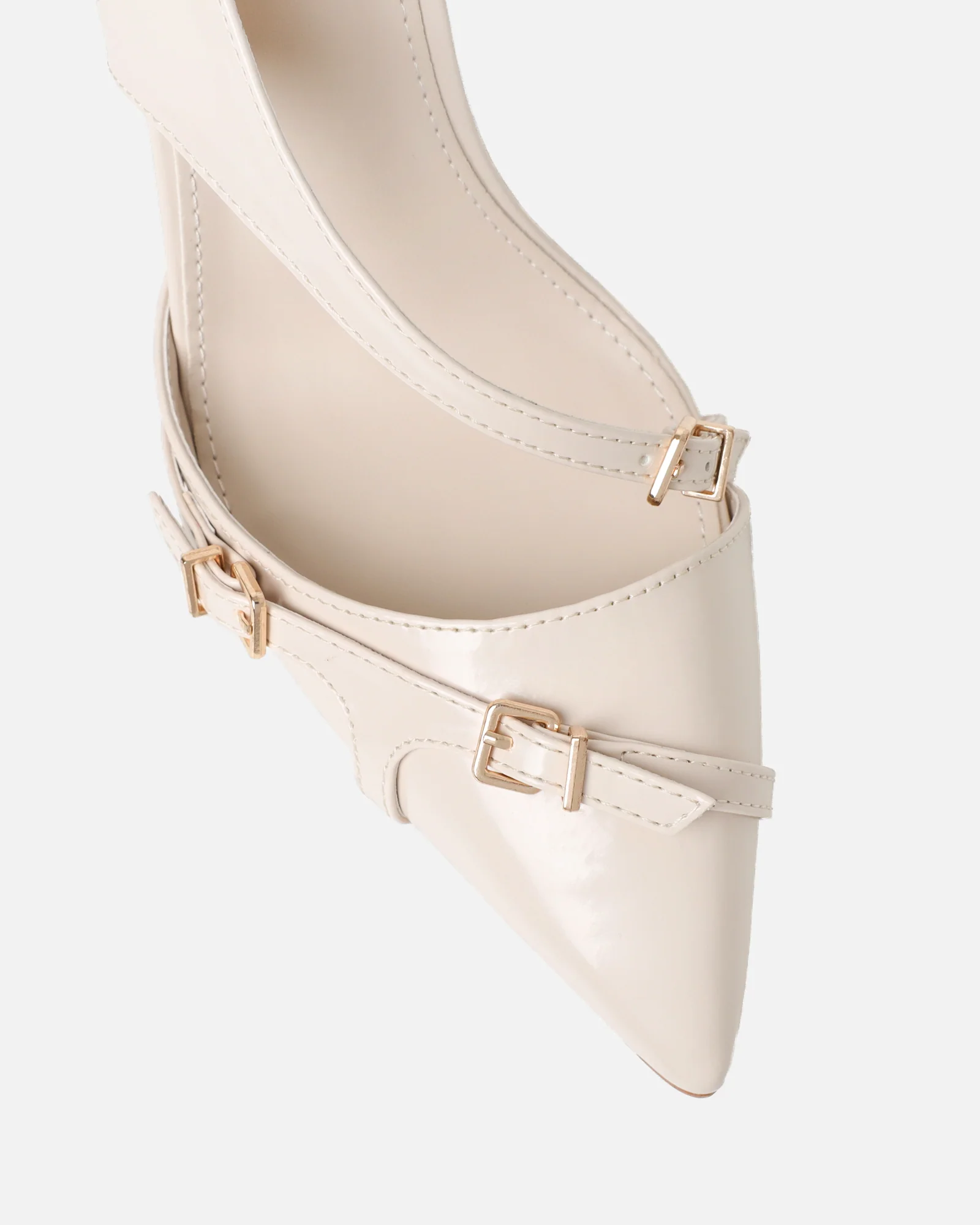 Vale stone box harness detail court shoes - Image 4
