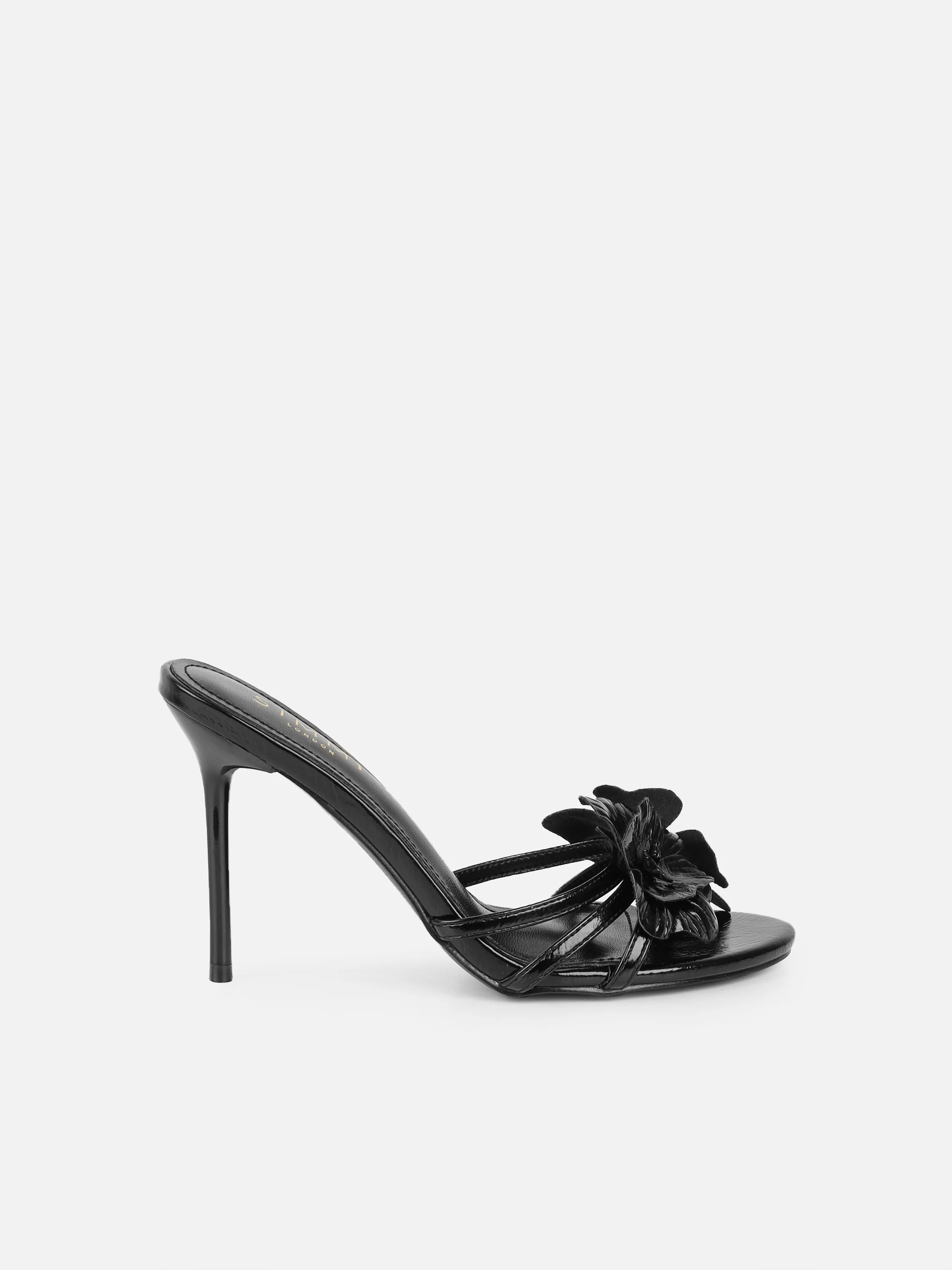 Vera Black Flower Detail Mules - Image 2