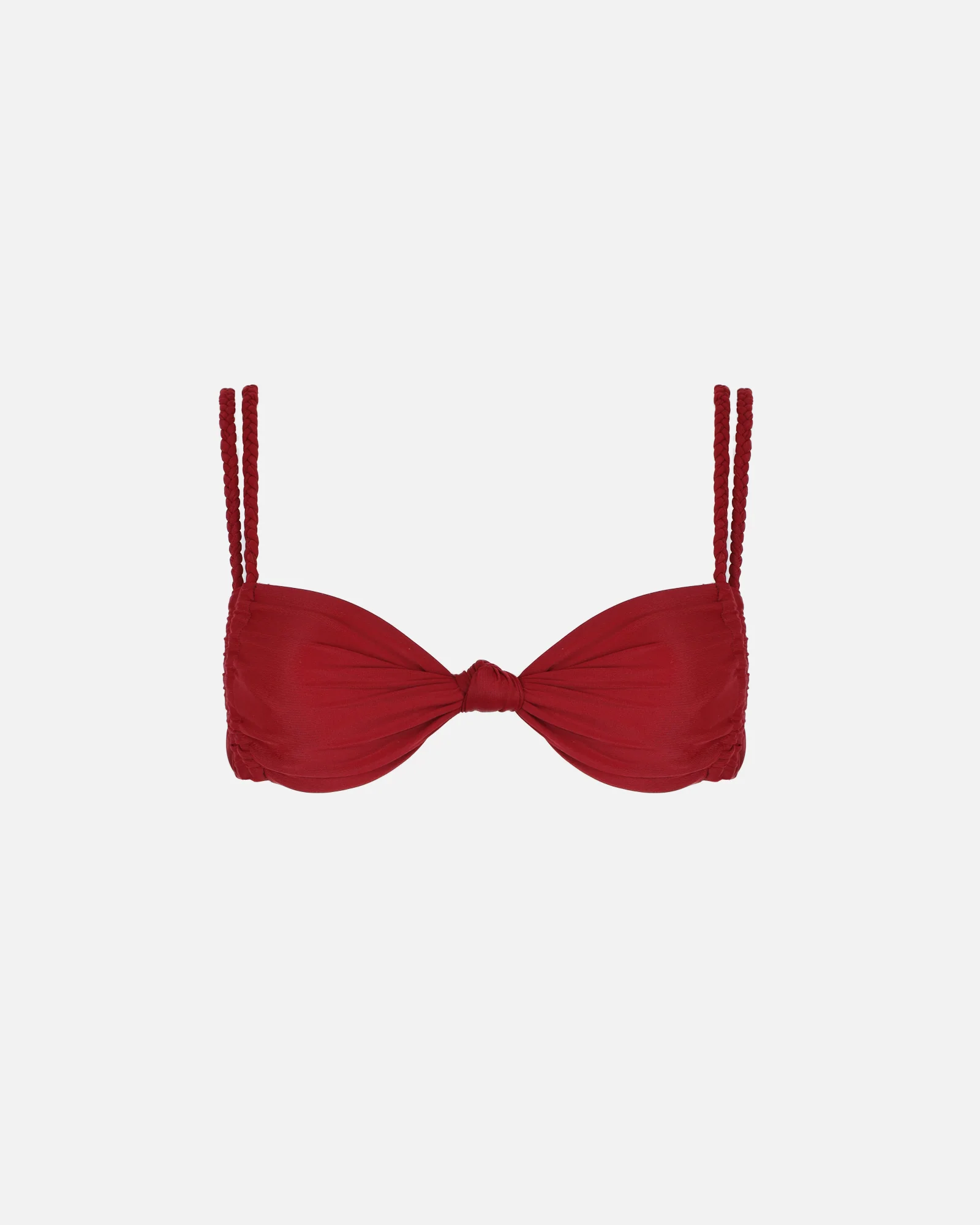 Vino Burgundy Braided Knot Detail Bikini Top - Image 5